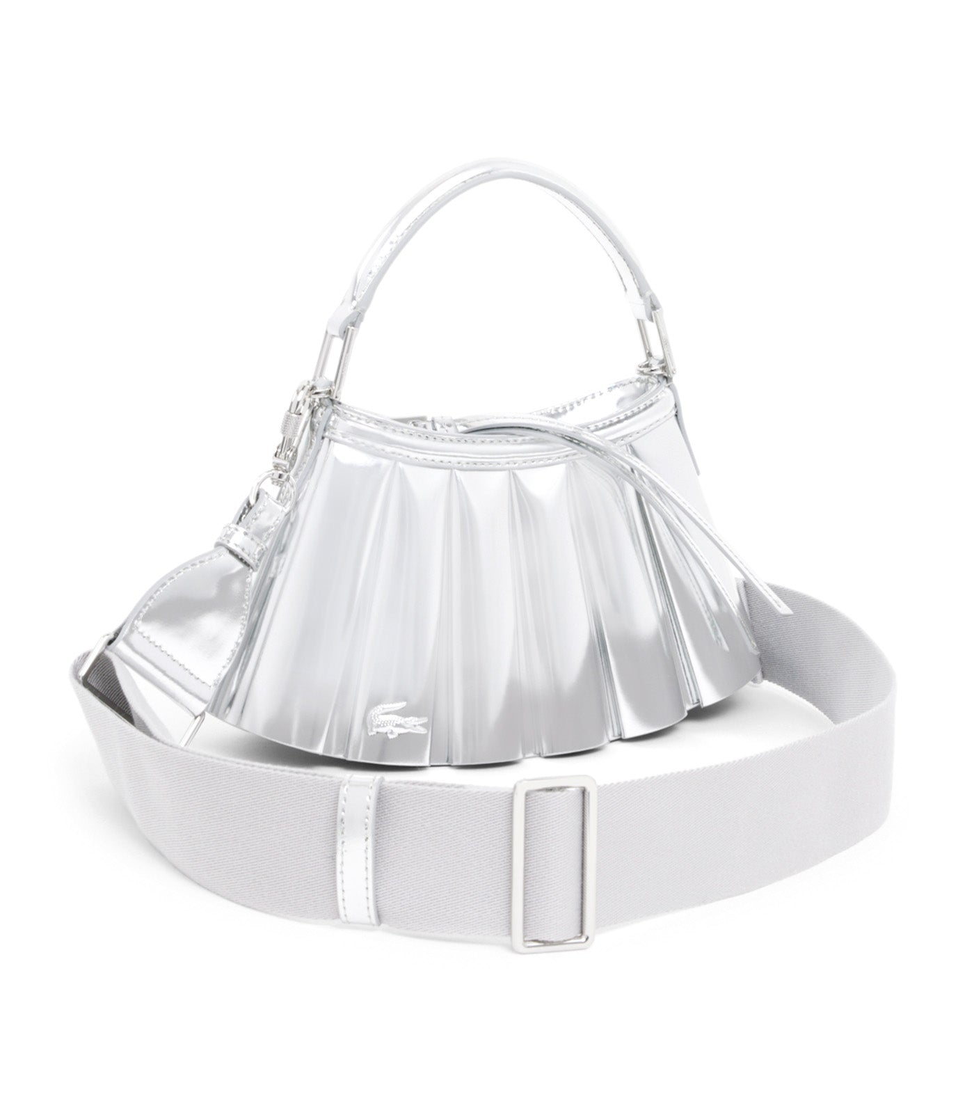 Lacoste Mini Mirror Lenglen Leather Bag Silver Mirror