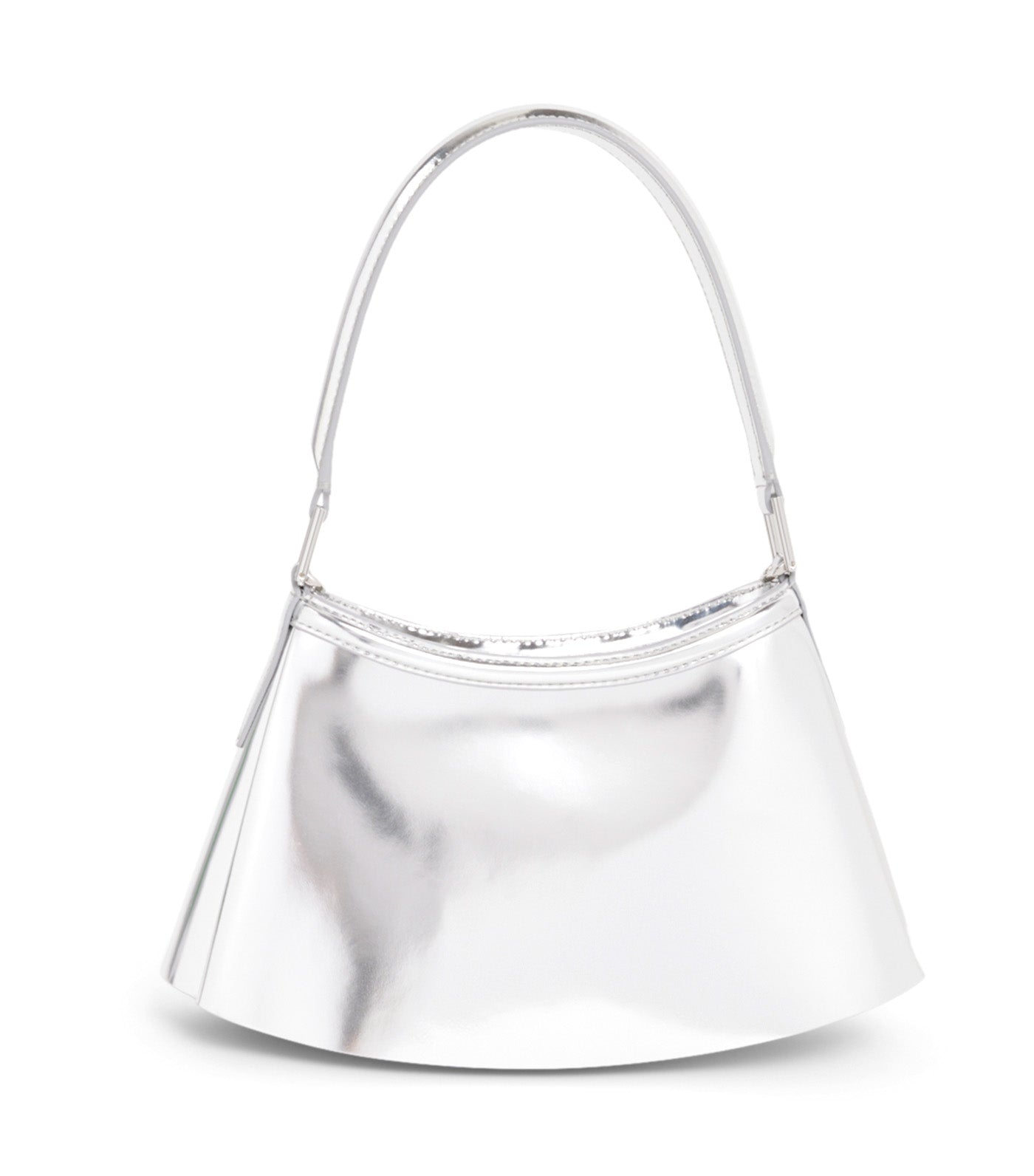 Lacoste Small Mirror Lenglen Leather Bag Silver Mirror