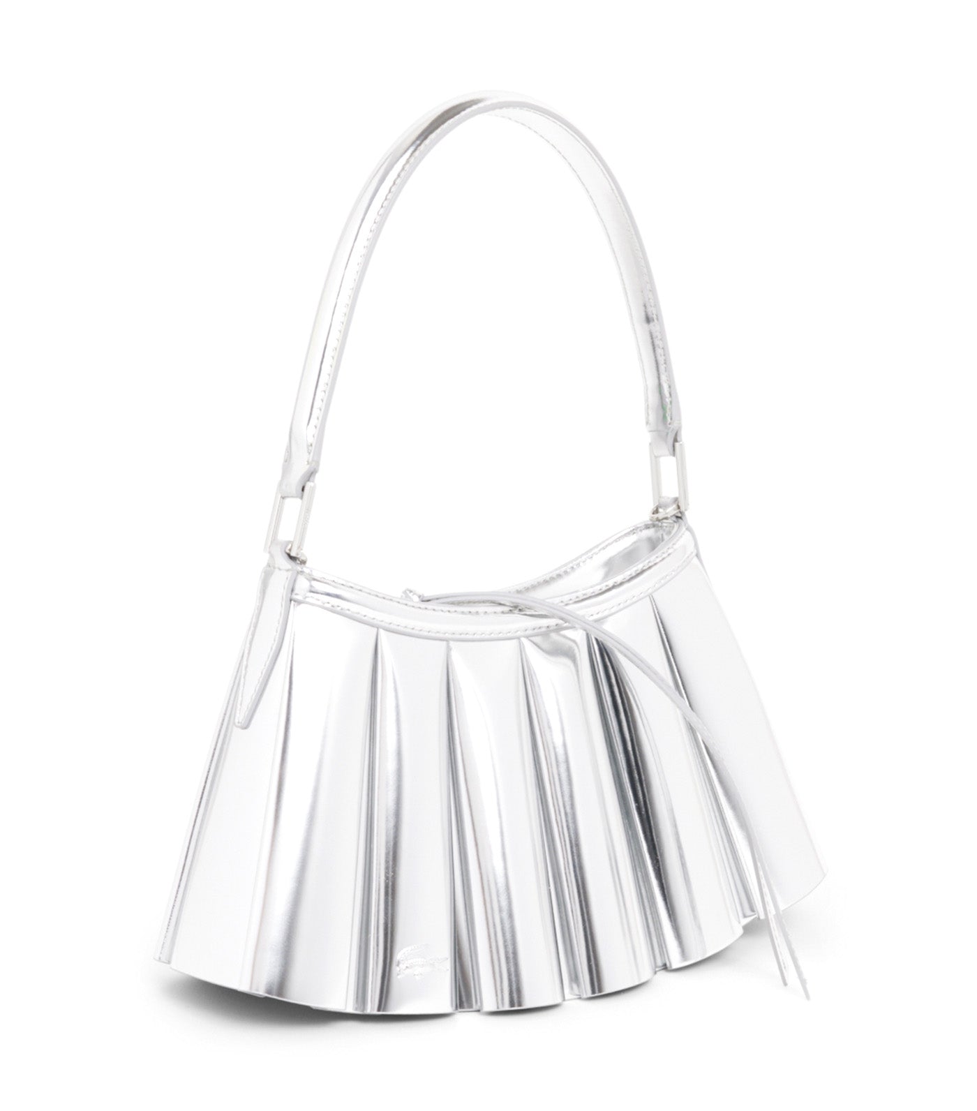 Lacoste Small Mirror Lenglen Leather Bag Silver Mirror