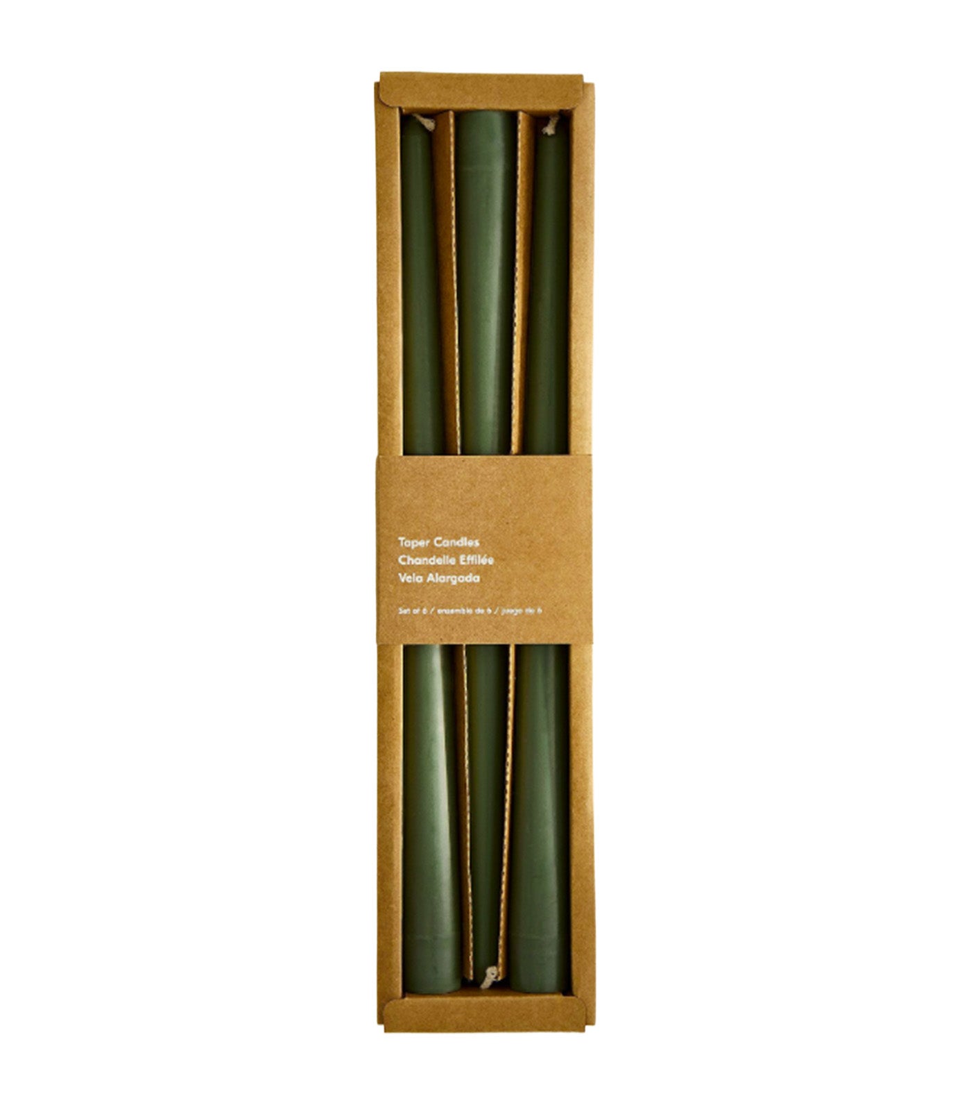 west elm Signature Wax Taper Candles (Set of 6) Green