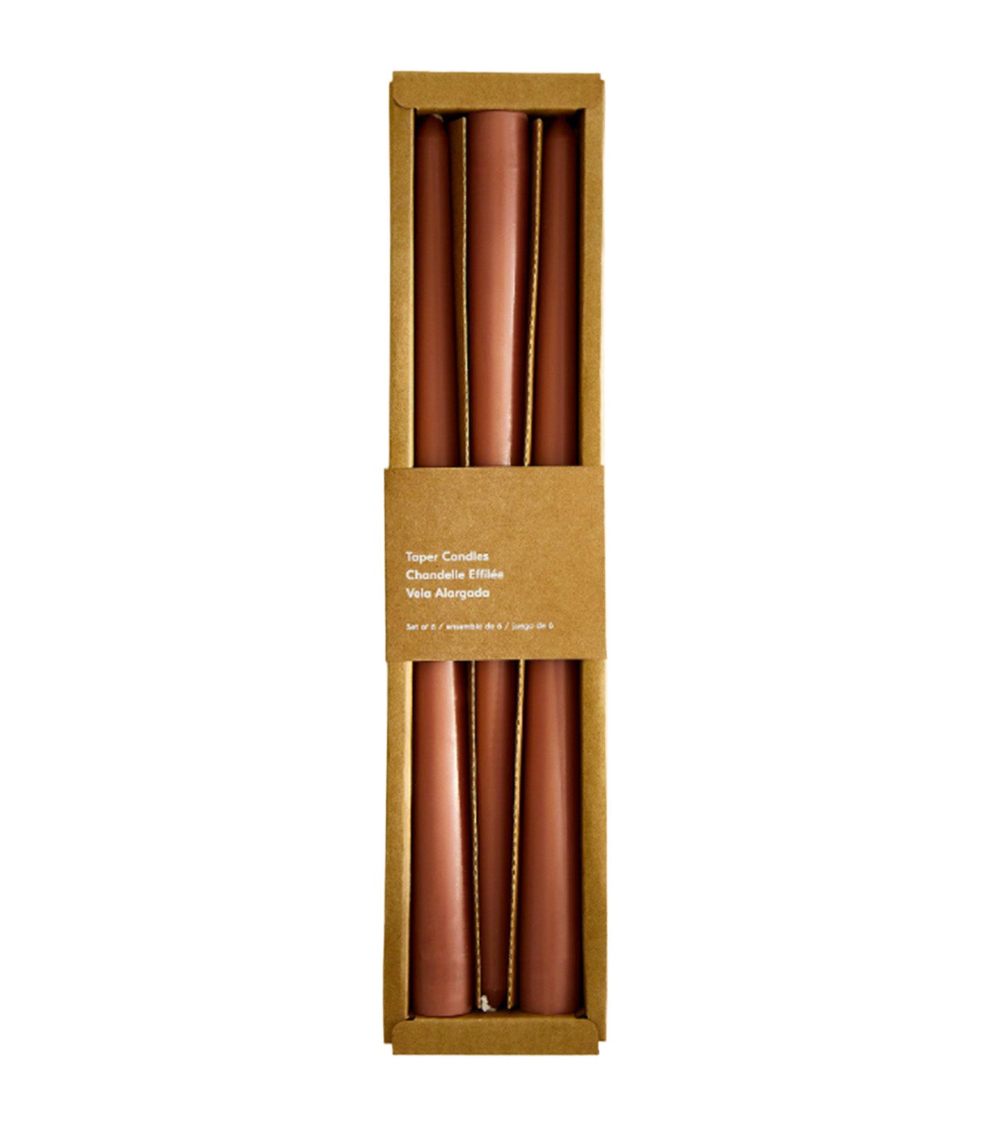 west elm Signature Wax Taper Candles (Set of 6) Clay