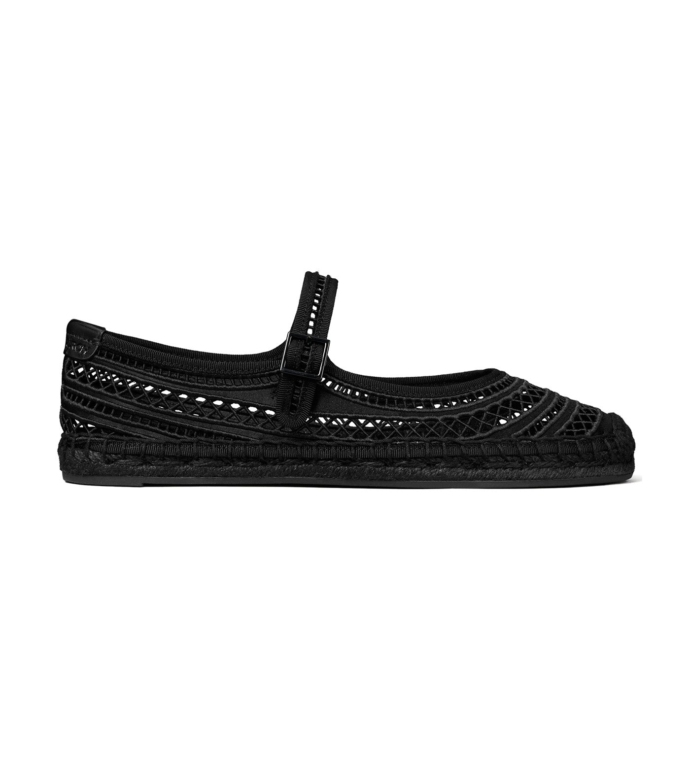 Open Weave Mary Jane Espadrille Perfect Black