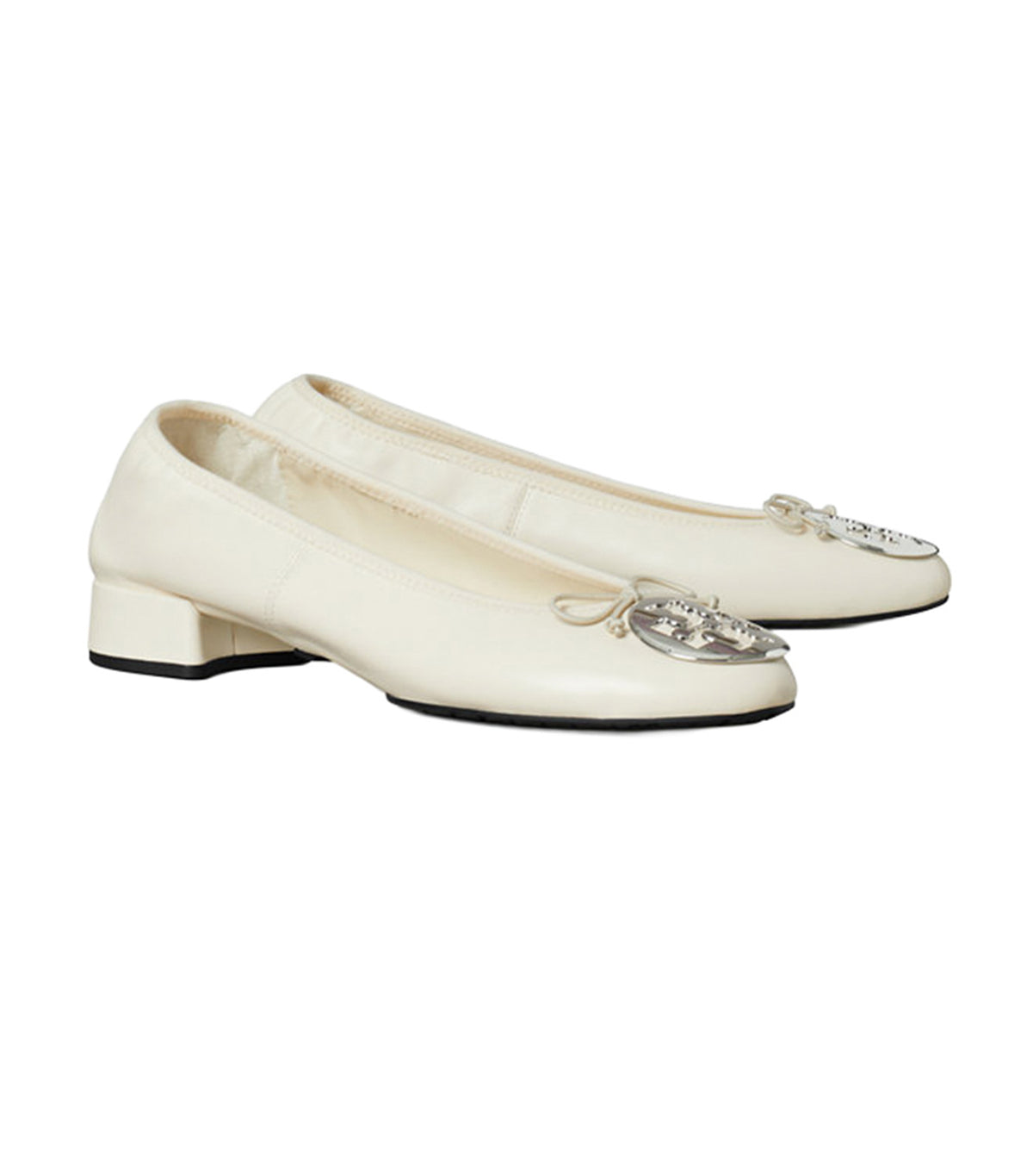 Reva Heeled Ballet Light Cream/Silver