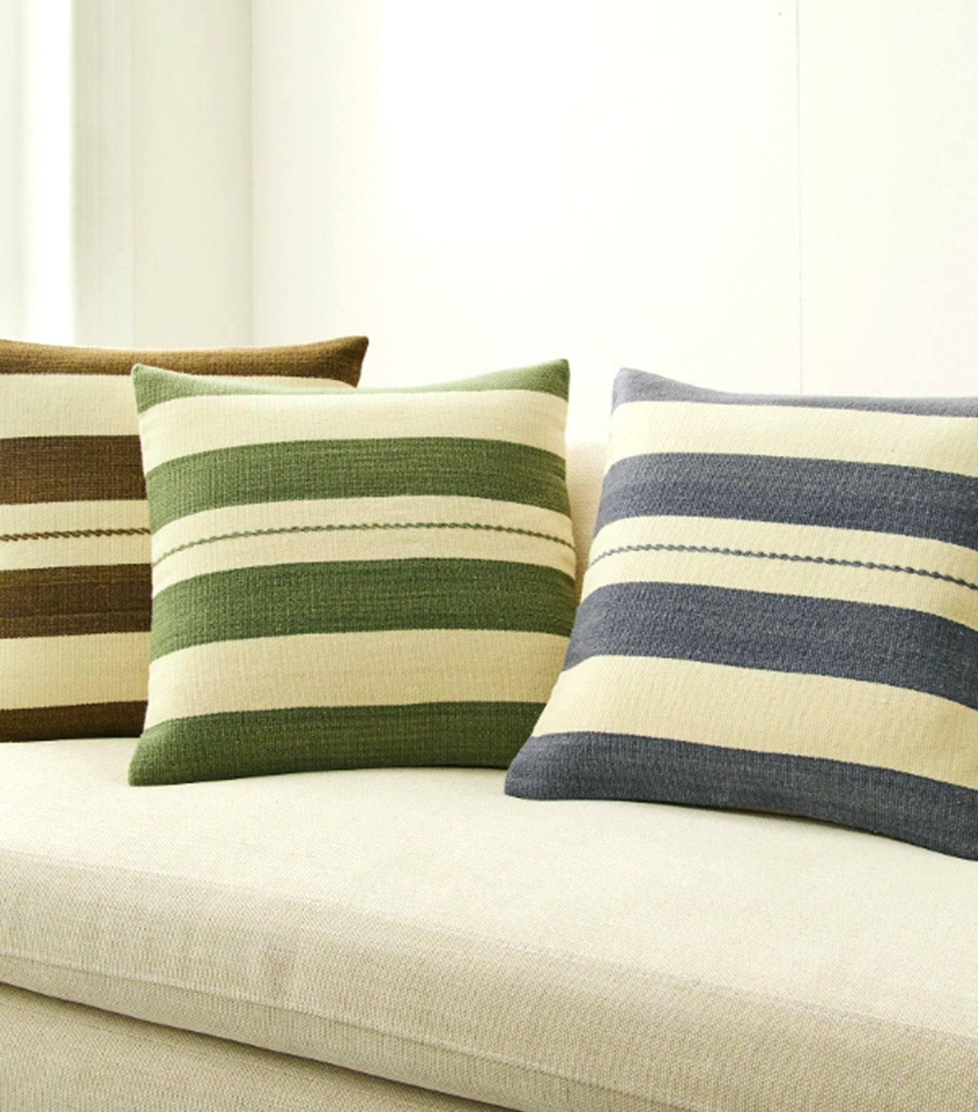 Broad Wool Stripe Pillow Cover