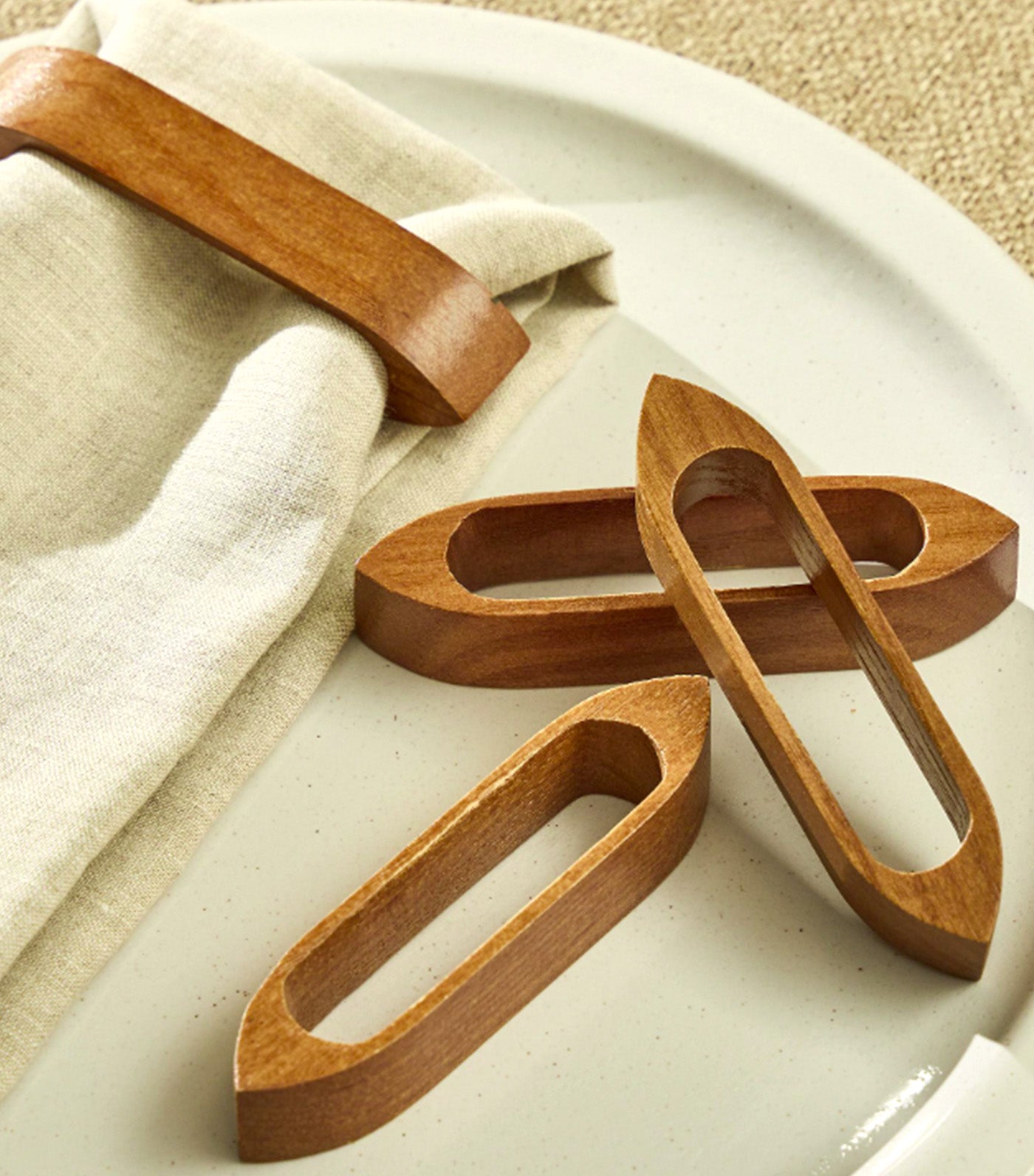 Wooden Band Napkin Ring Sets Ash wood