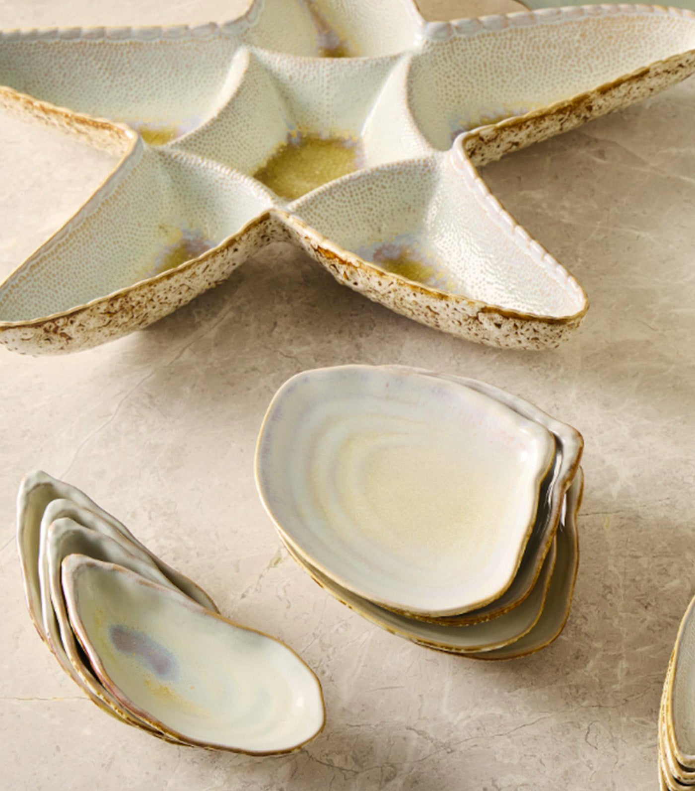 Seashell Stoneware Serveware Collection