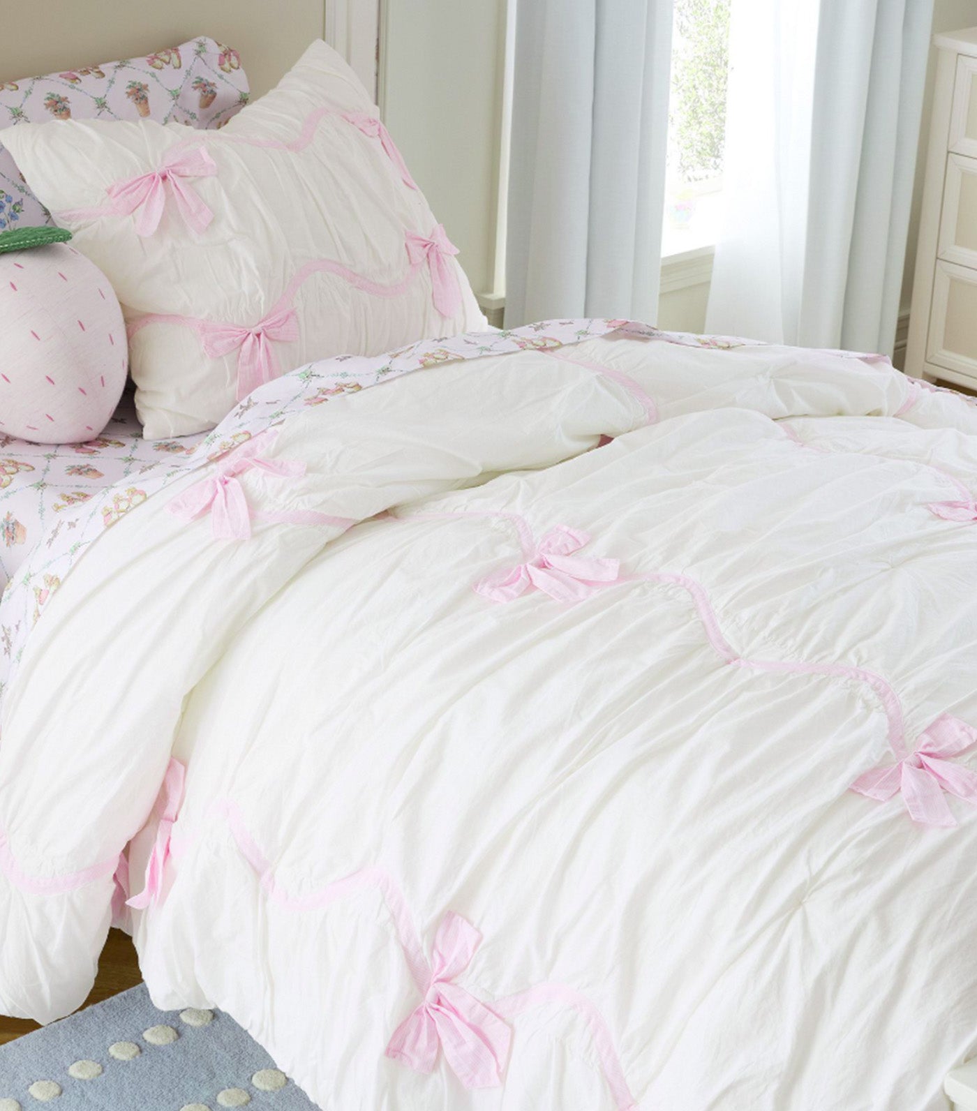 Stripe Bow Sheet Set Pink
