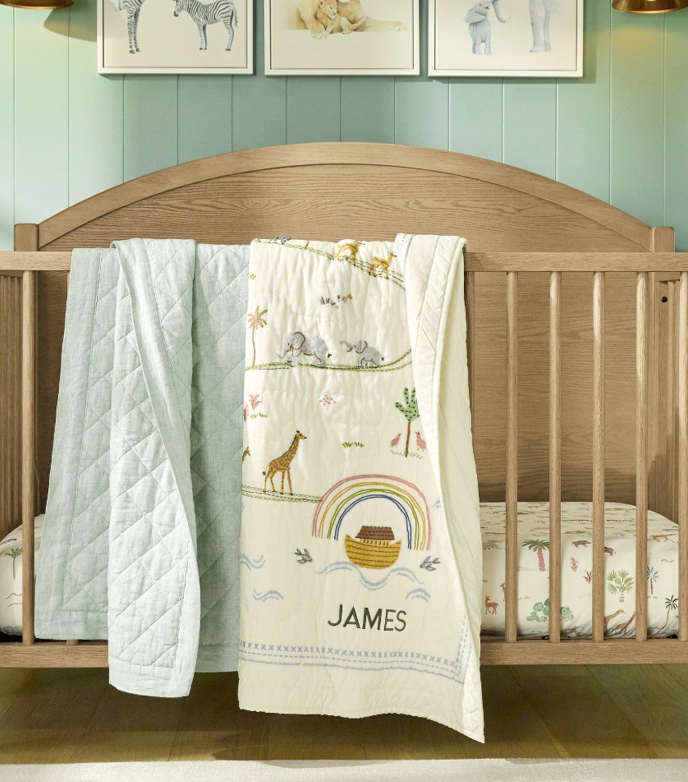 Noah's Ark Organic Crib Fitted Sheet