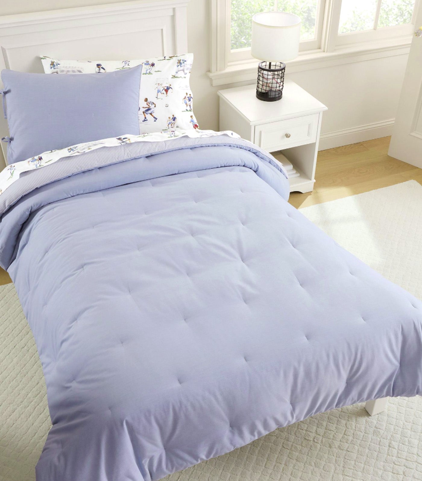 Chambray Reversible Comforter & Shams Blue