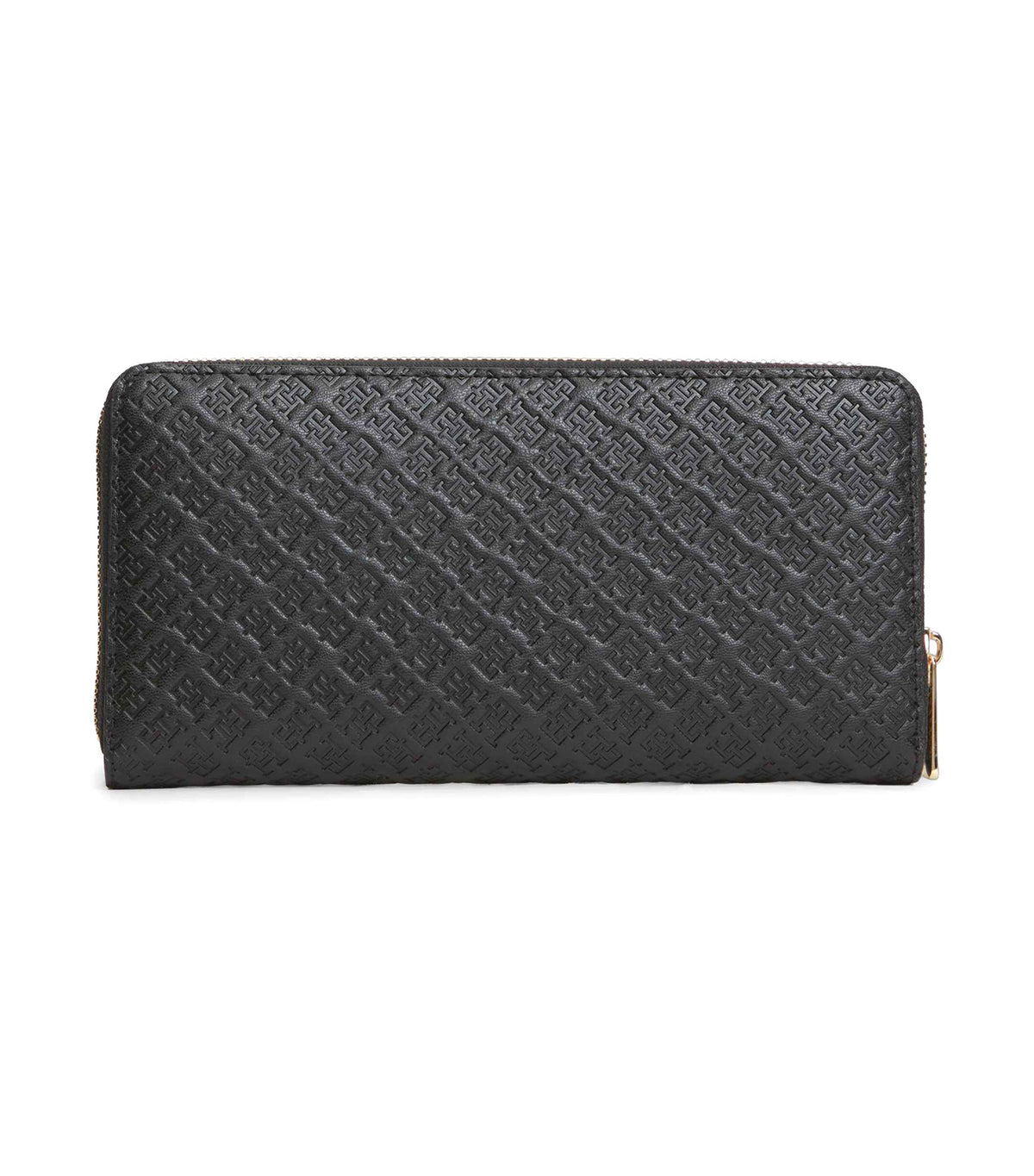 Women's Icon Large Zip Around Monogram Wallet Black