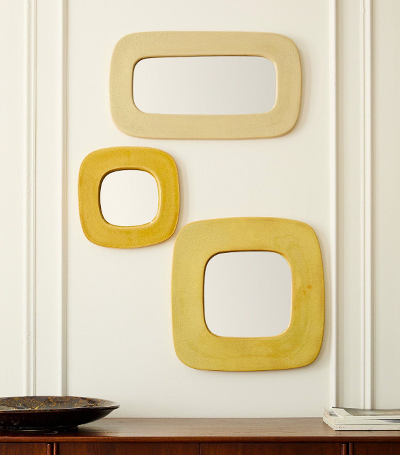 Isa Ceramic Wall Mirror Pale Gray