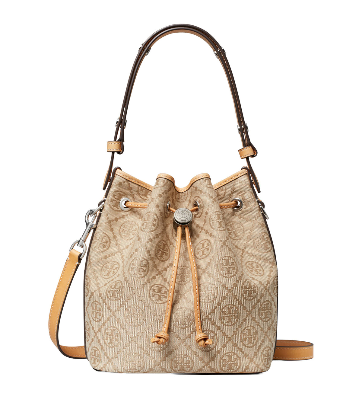 T Monogram Bucket Bag Flax