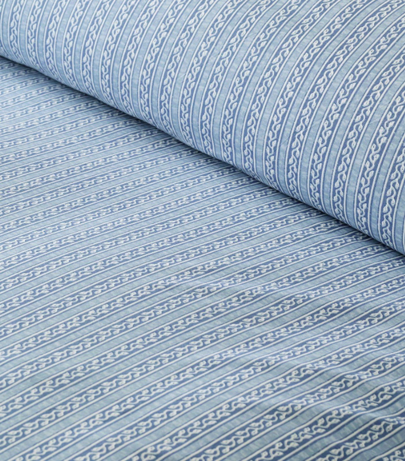 Eria Reversible Percale Duvet Cover Blue/Multi
