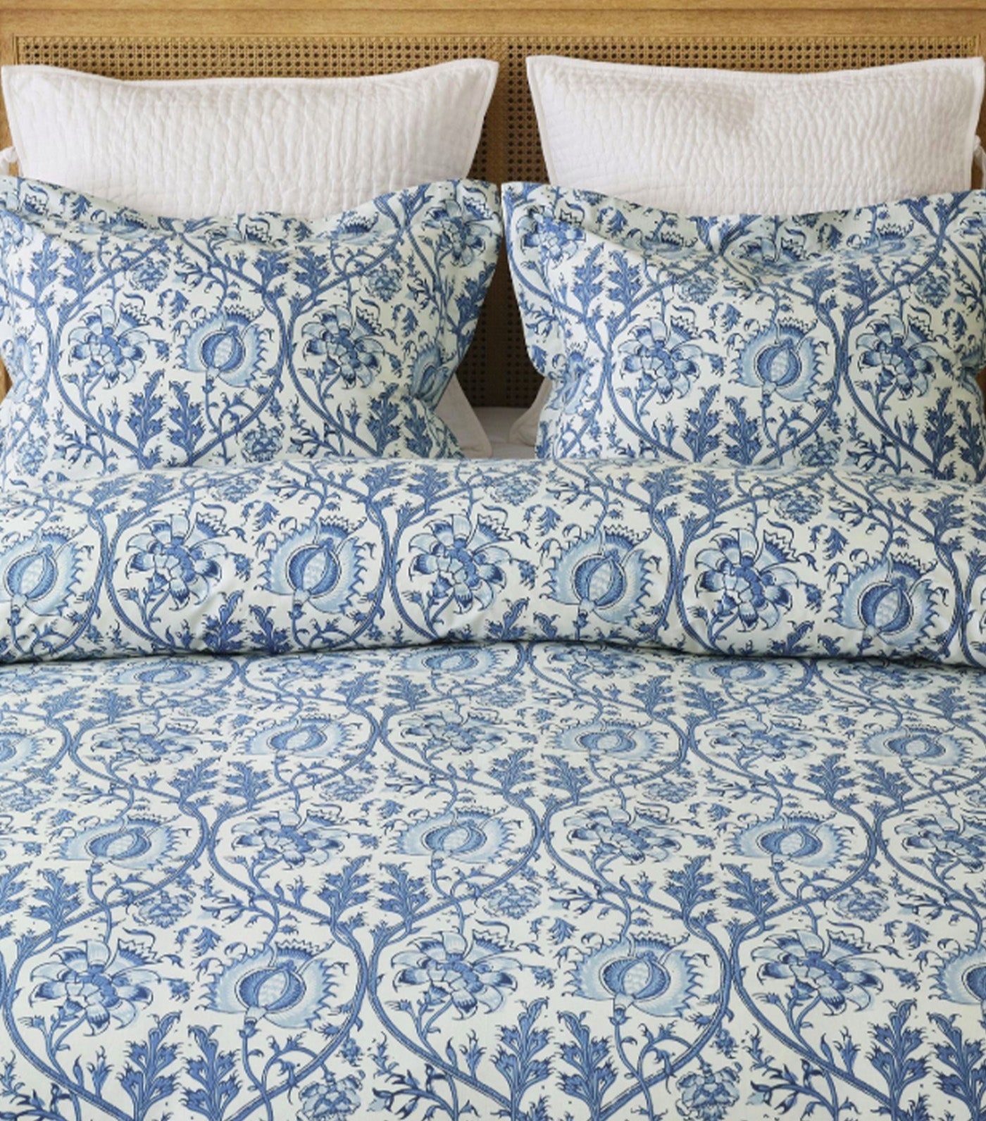 Eria Reversible Percale Duvet Cover Blue/Multi