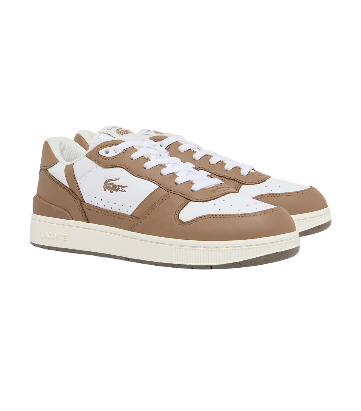 T-Clip Set Leather Sneakers White/Brown