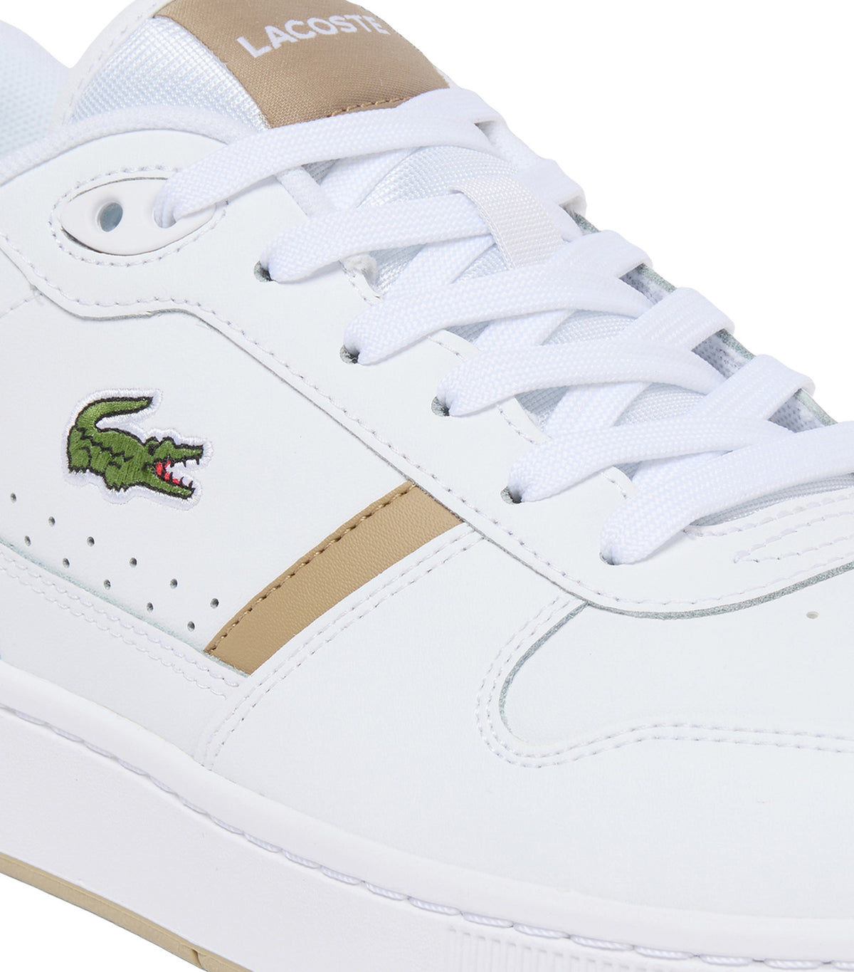 Men's T-Clip Set Leather Sneakers White/Light Brown