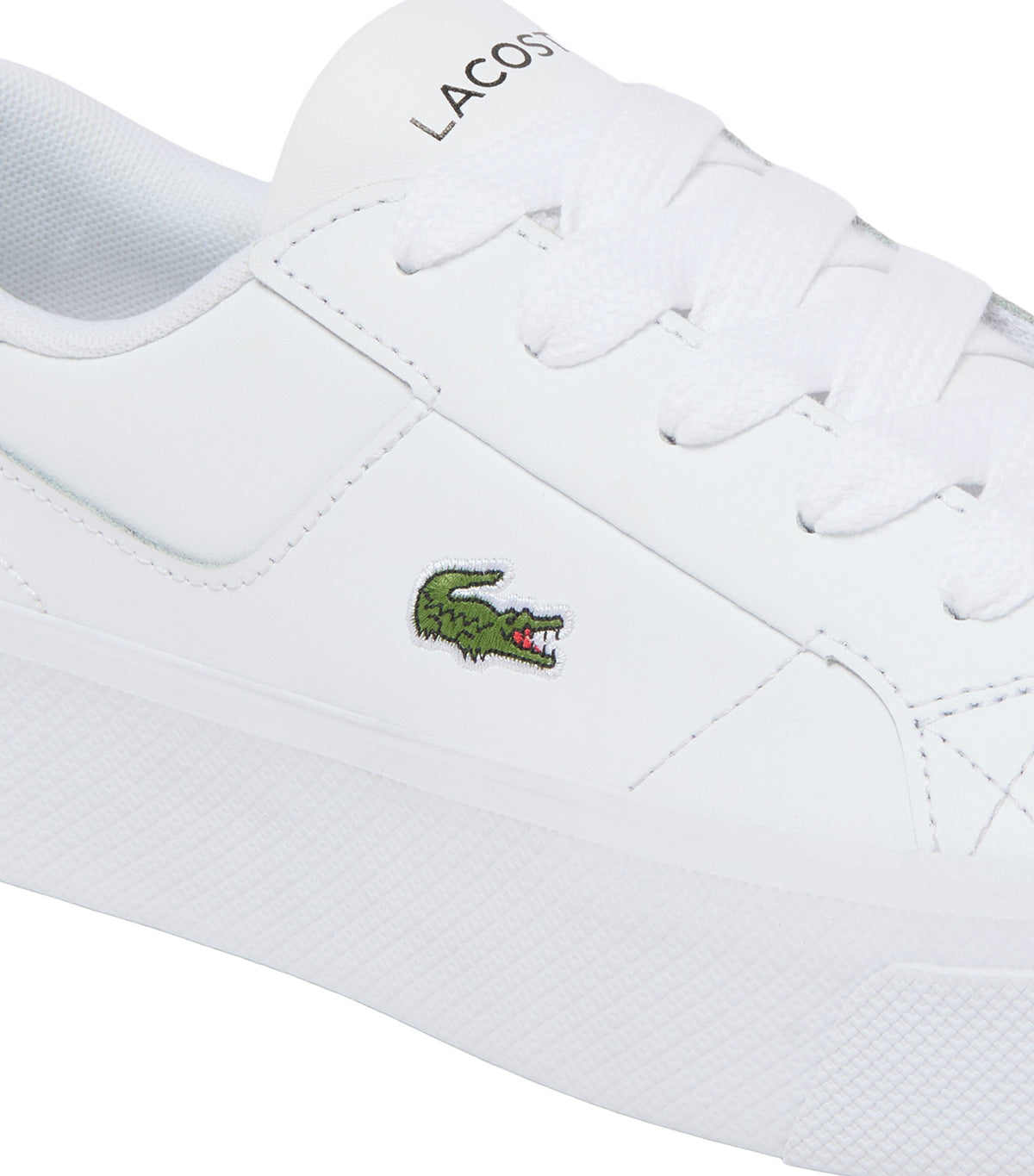 Ziane Platform Leather Sneakers White/Black