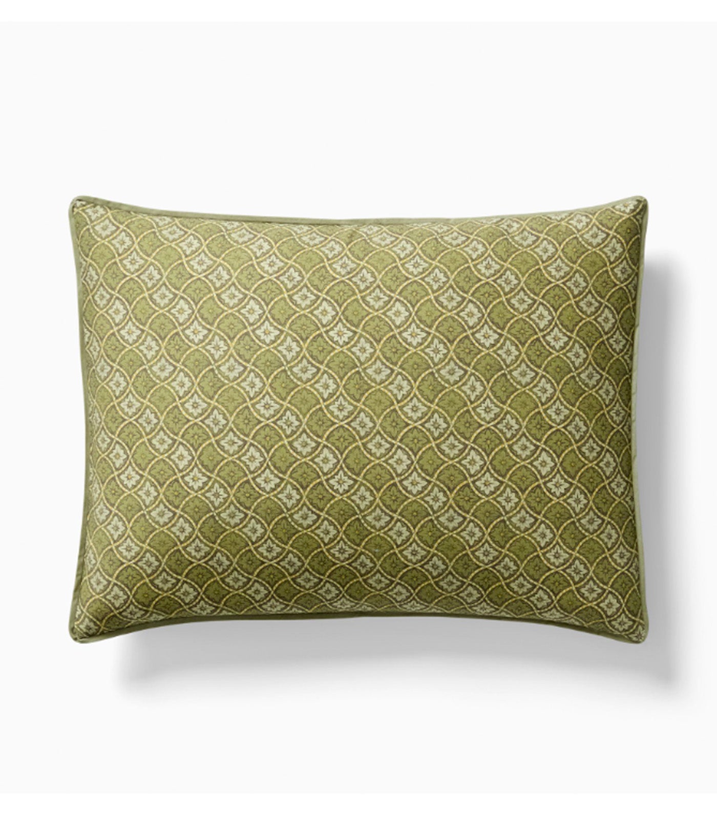 Diamond Lattice Floral Shams Vetiver Green