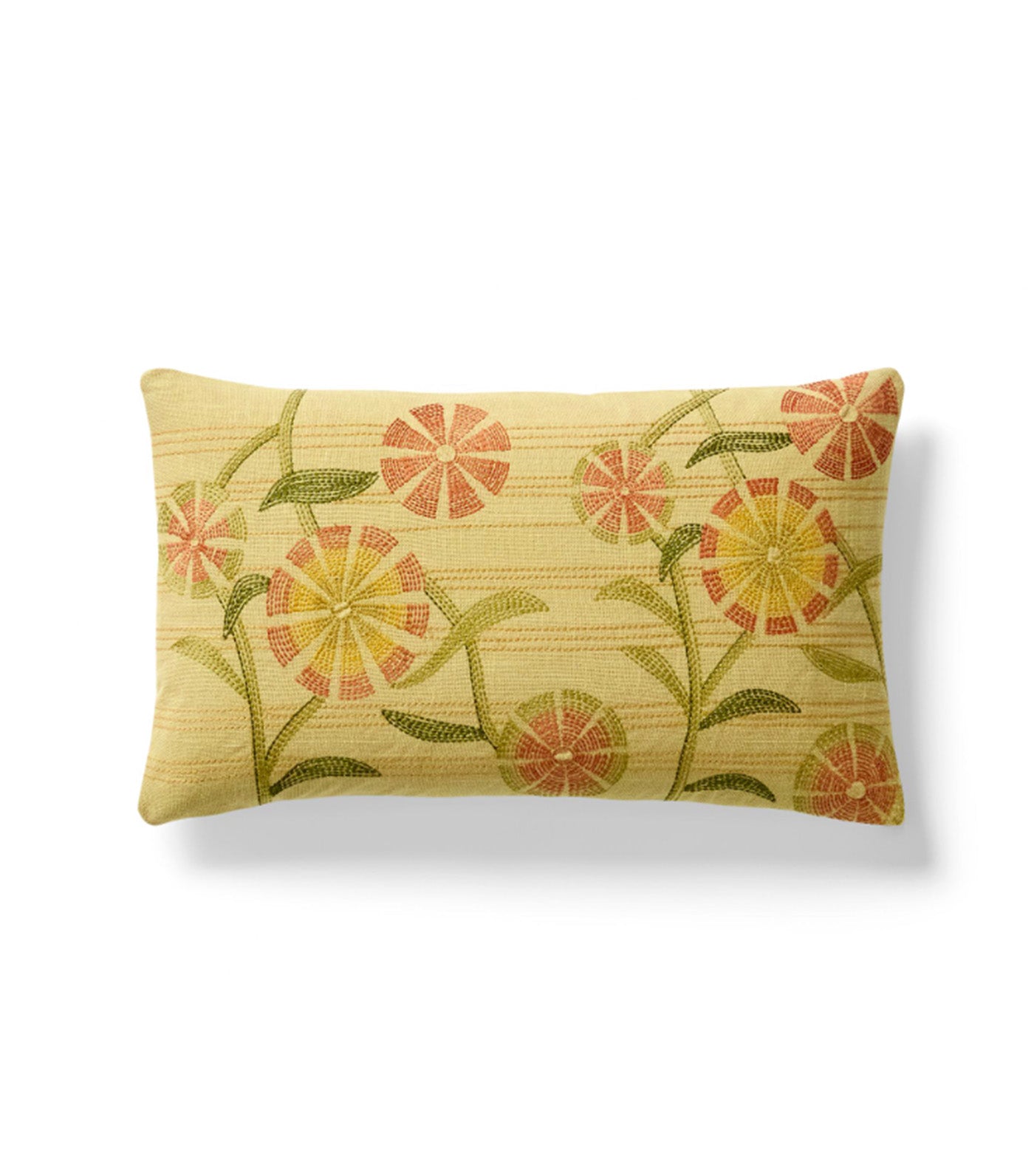 Rice Stitch Floral Pillow Cover Natural