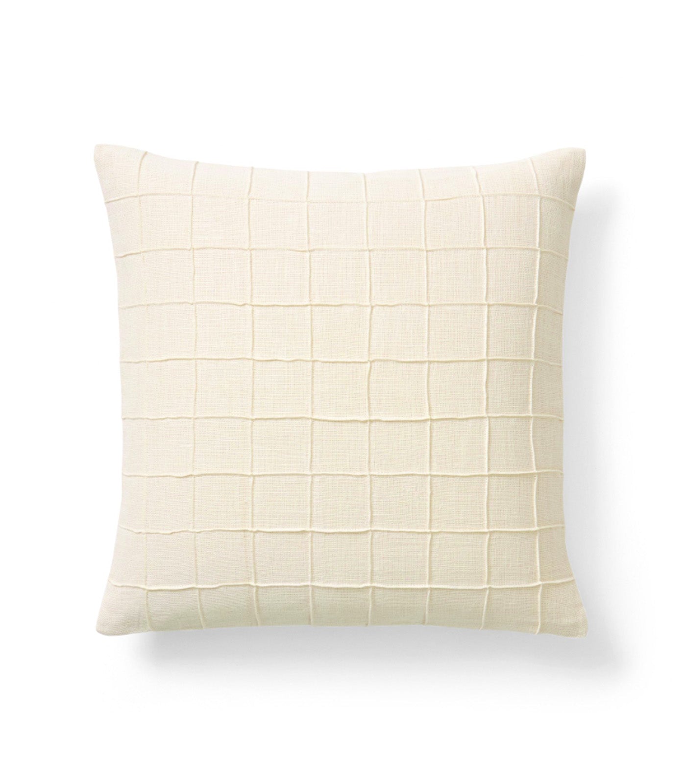 Windowpane Grid Pillow Cover Alabaster