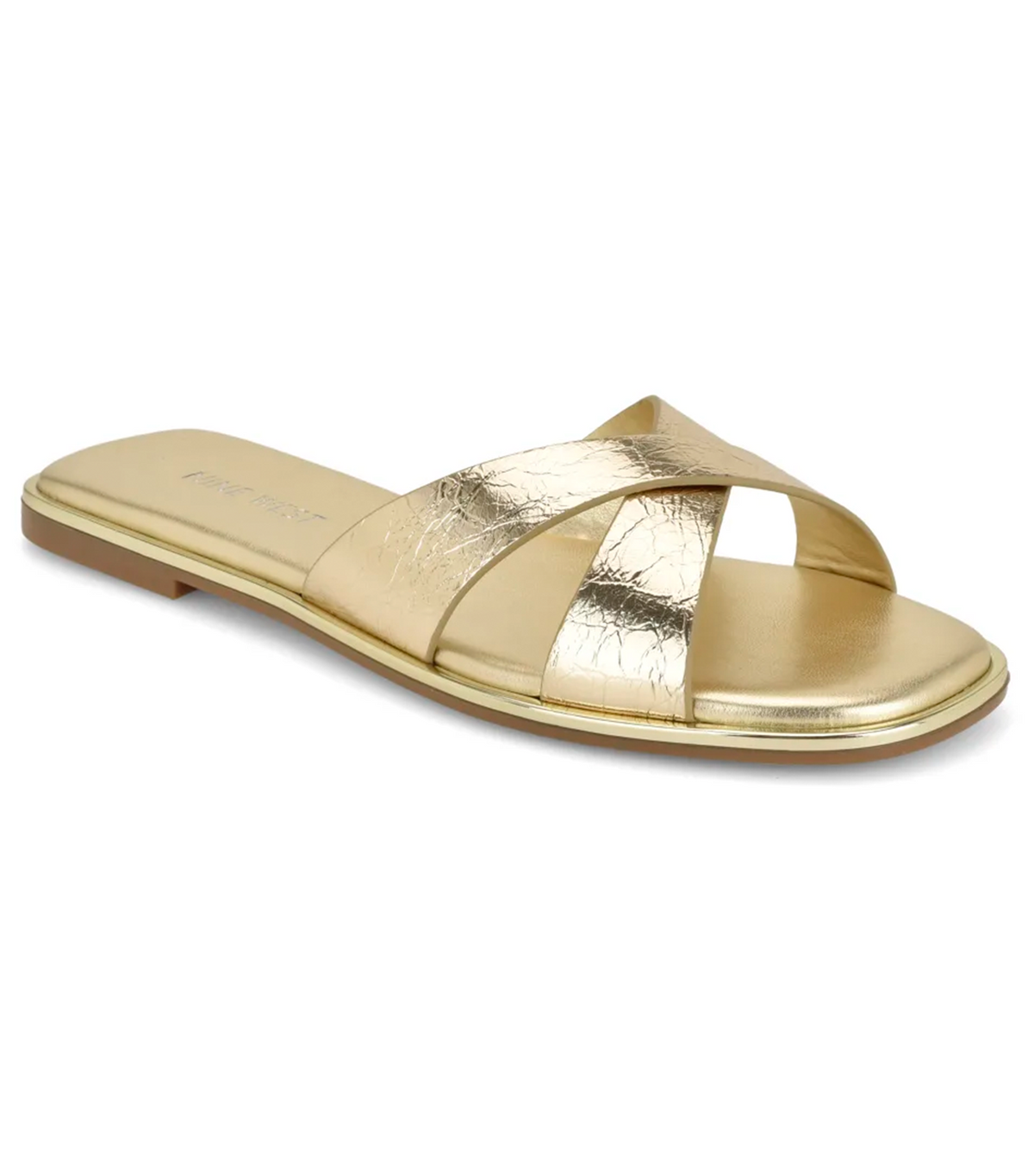 Edeny Flat Slide Sandal Gold