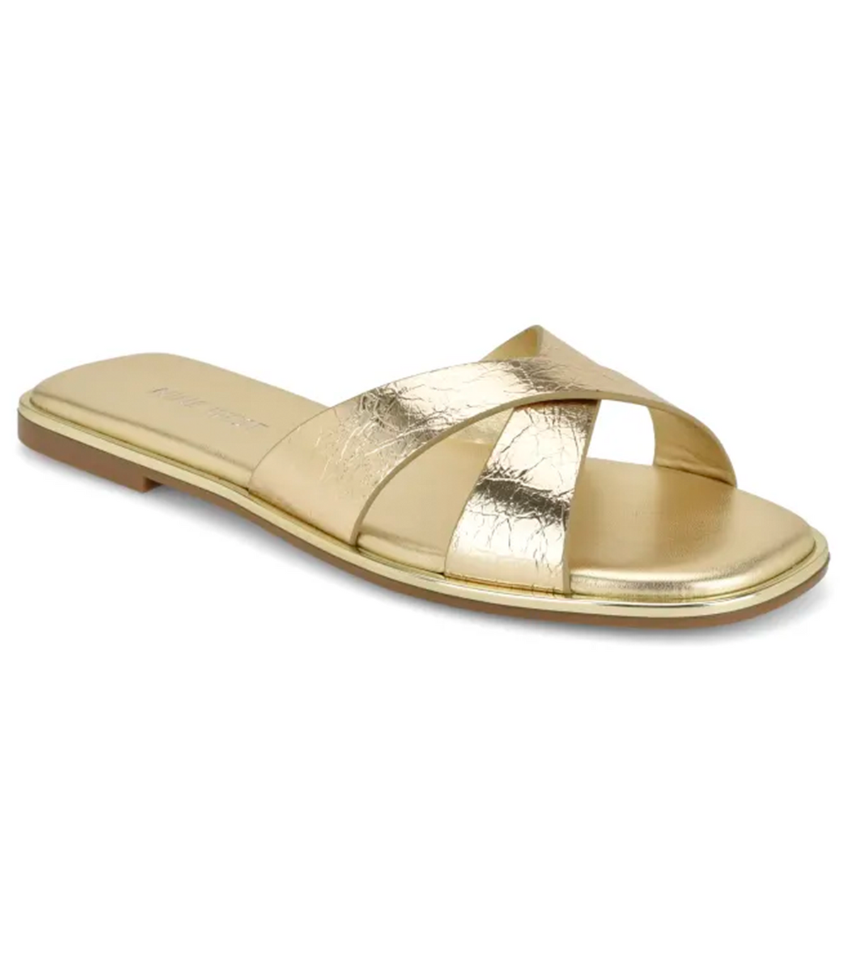 Edeny Flat Slide Sandal Gold