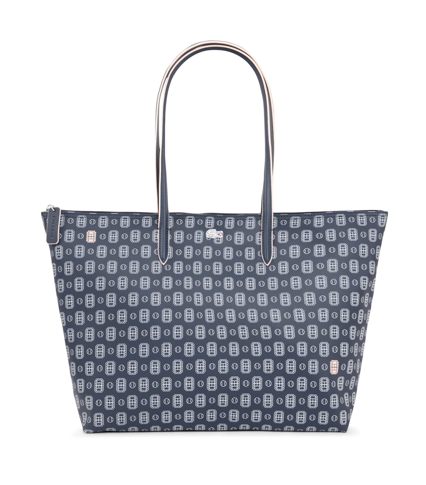Large L.12.12 Concept Print Tote Marine Sombre Farine