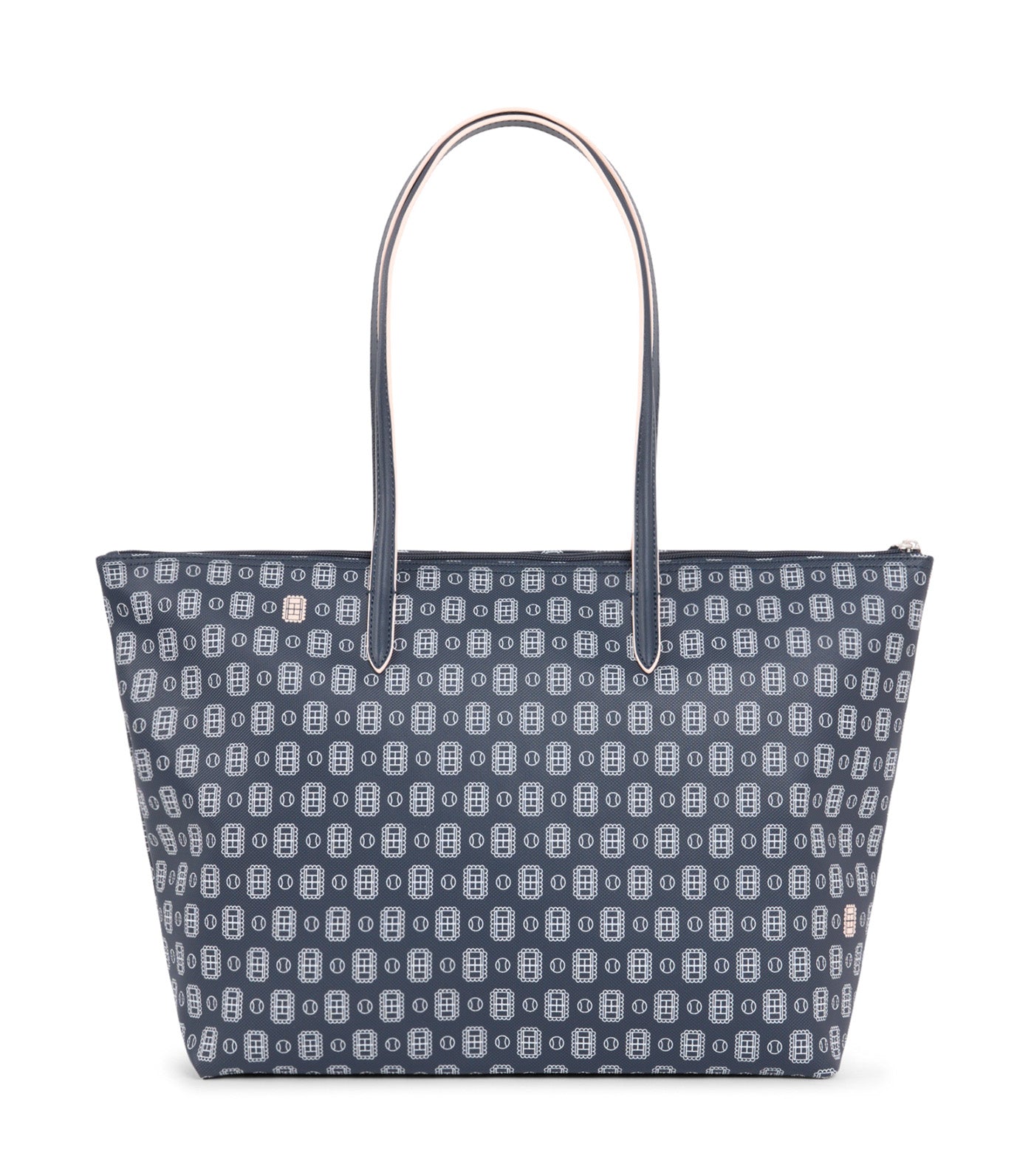 Large L.12.12 Concept Print Tote Marine Sombre Farine