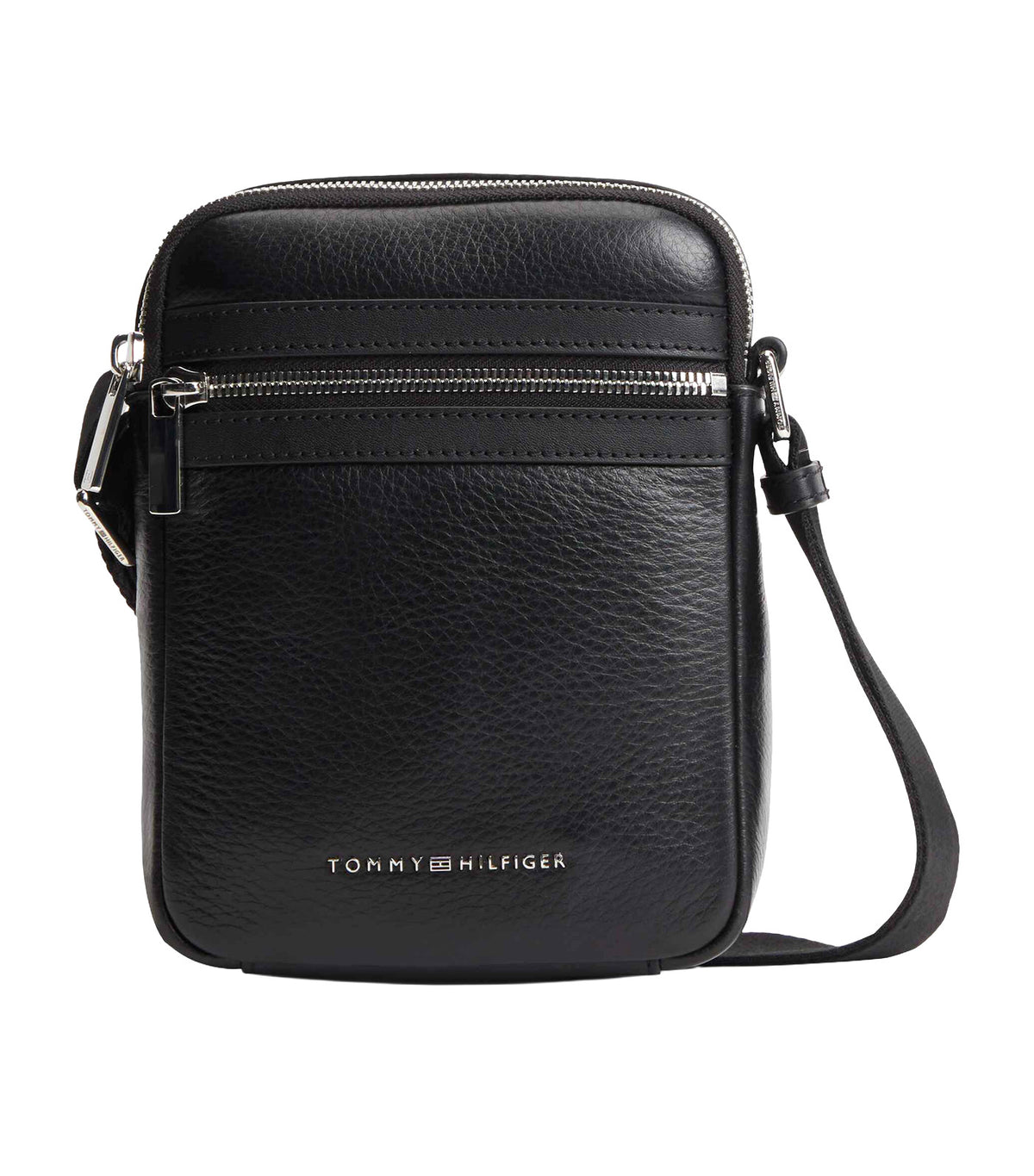Men's Bus Leather Mini Reporter Bag Black