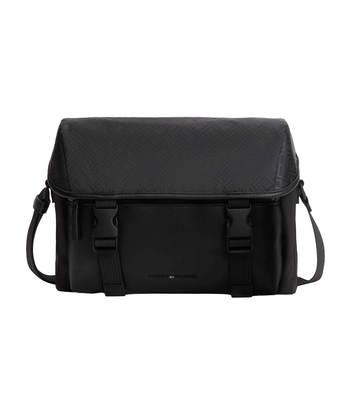 Men's Nylon Jacquard Satchel Black