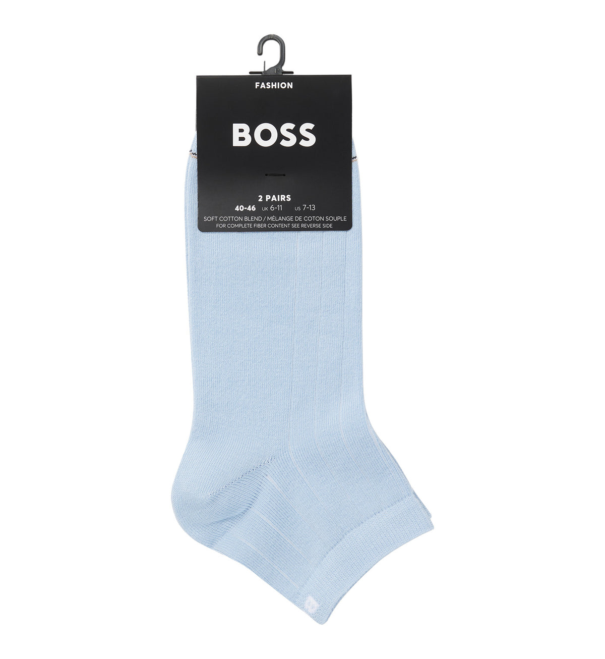 Two-Pack of Ribbed Cotton-Blend Short Socks Light Blue