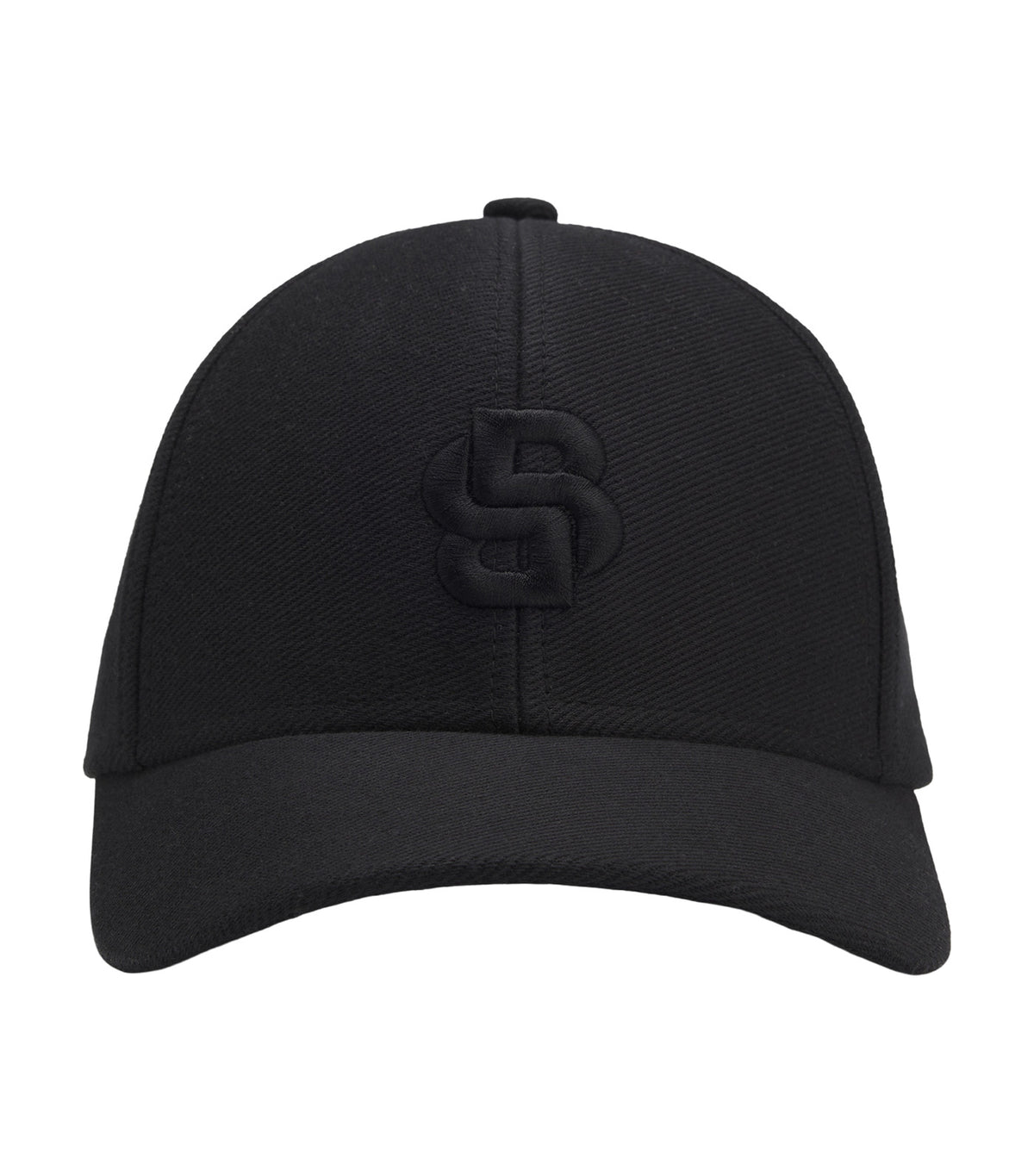 Cotton-Twill Cap with Double B Monogram Black
