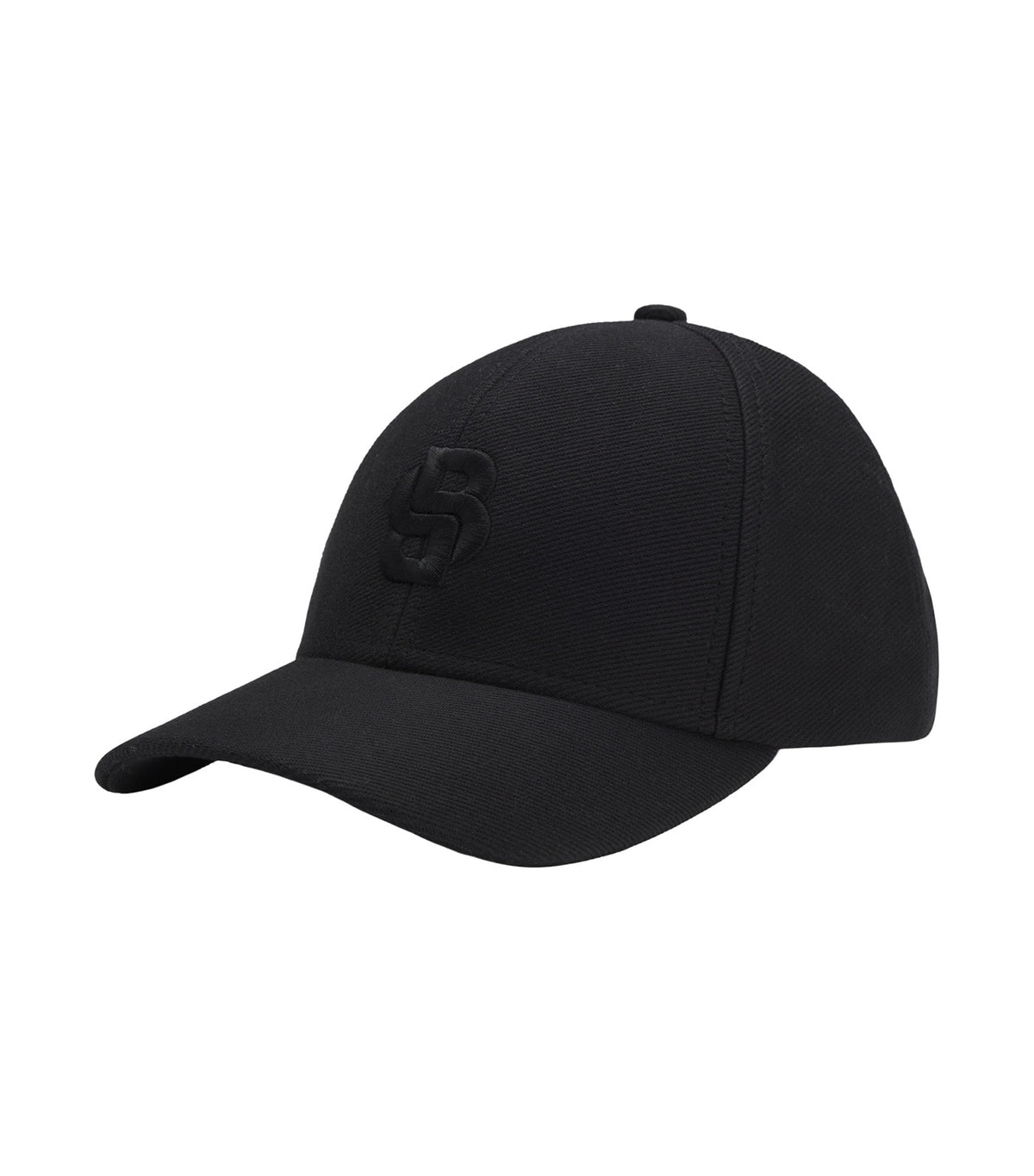 Cotton-Twill Cap with Double B Monogram Black