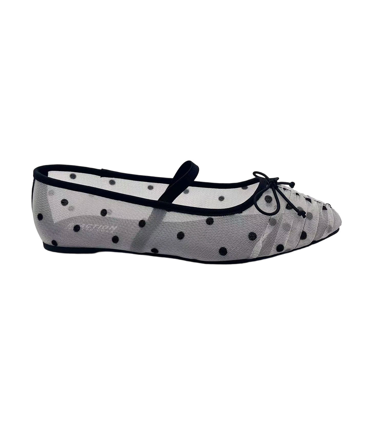 Margie Ballet Flats Mesh Black White