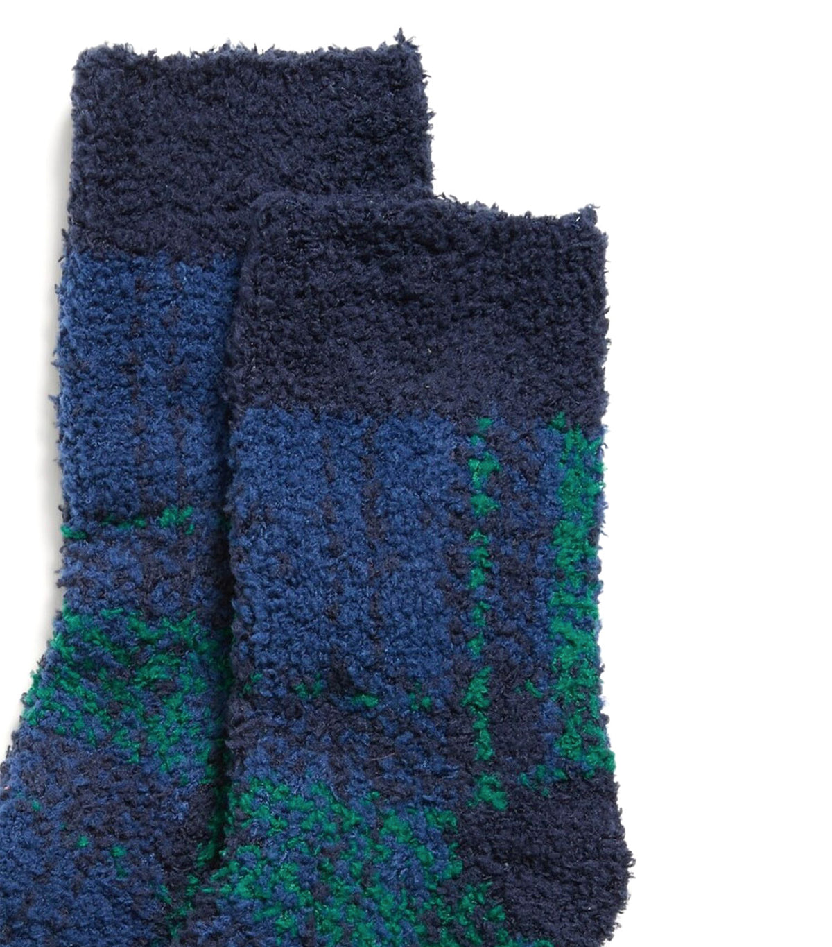 Cozy Crew Socks for Women Blue Plaid