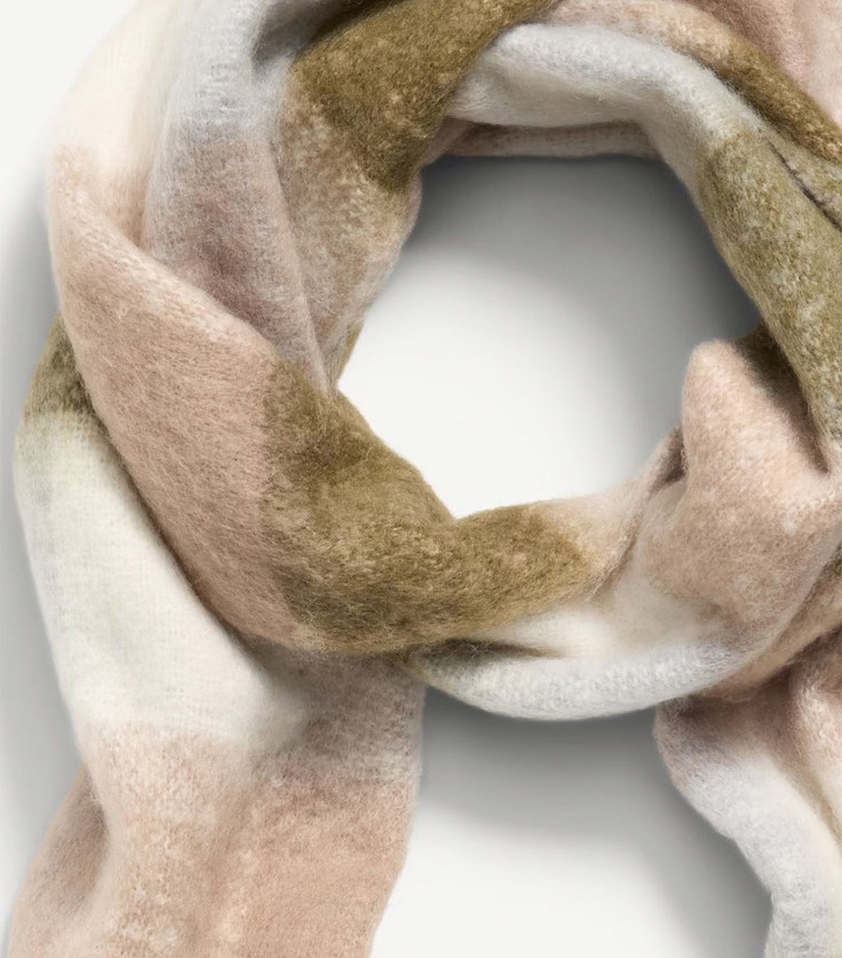 Fringed Scarf Neutral Plaid