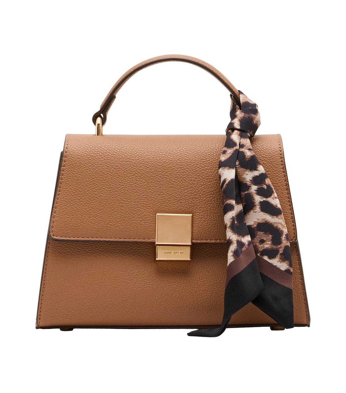 Top Handle Bag with Scarf Mocha