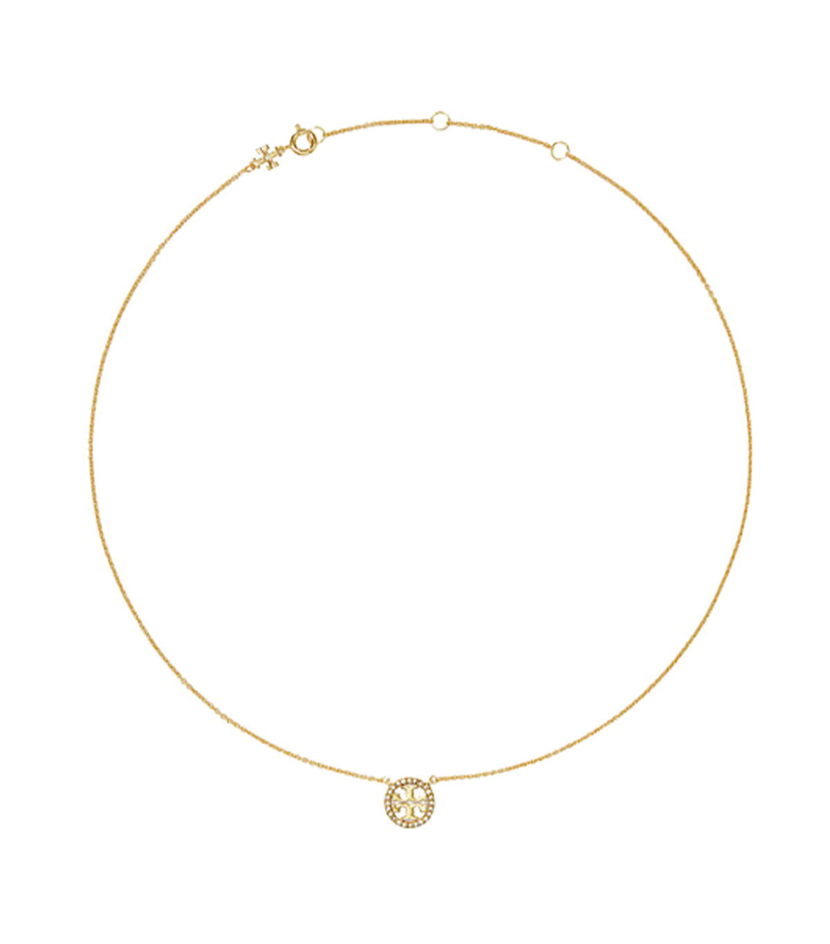 Icon Pavé Pendant Necklace Tory Gold/Tory Silver