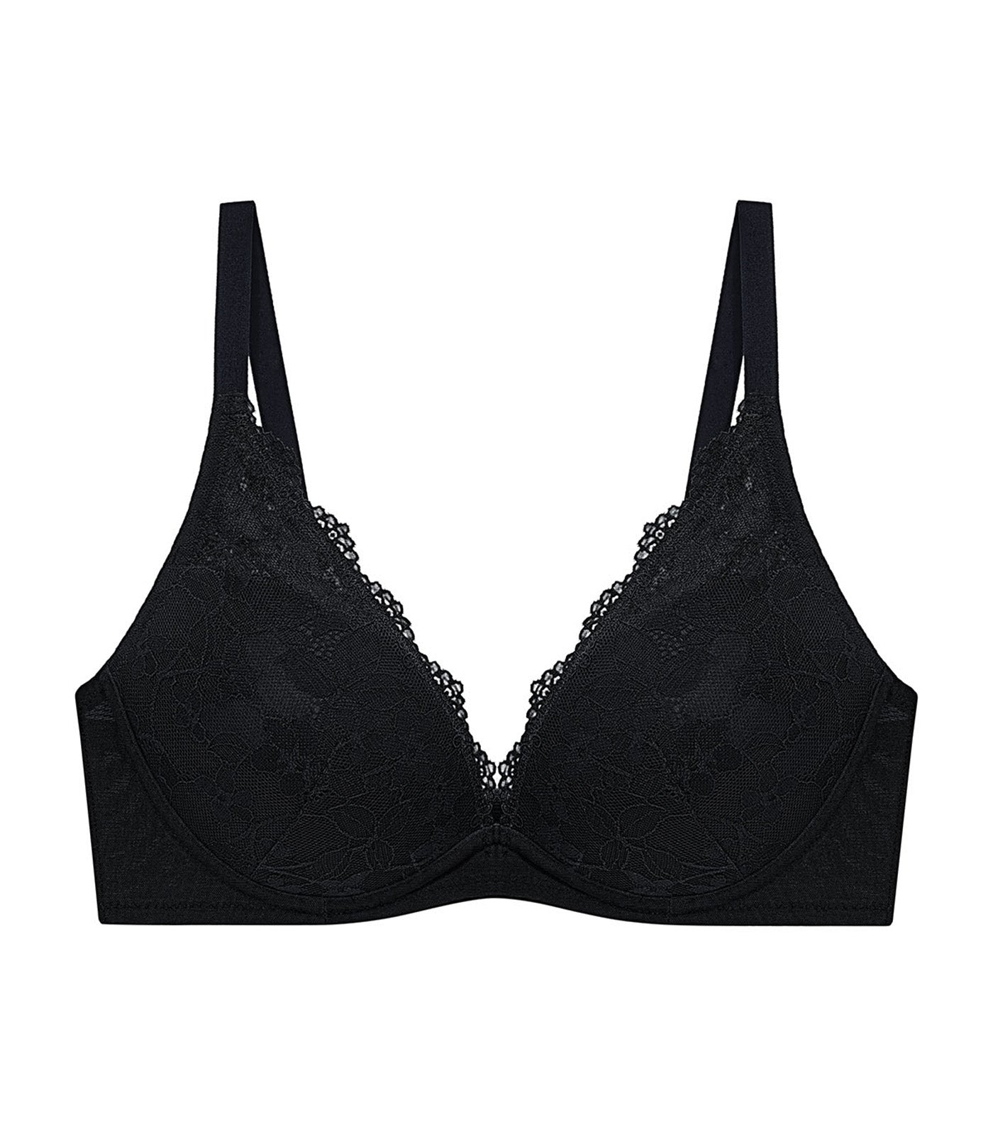 Simply Style Larkspur Wired Push Up Deep V Bra Black