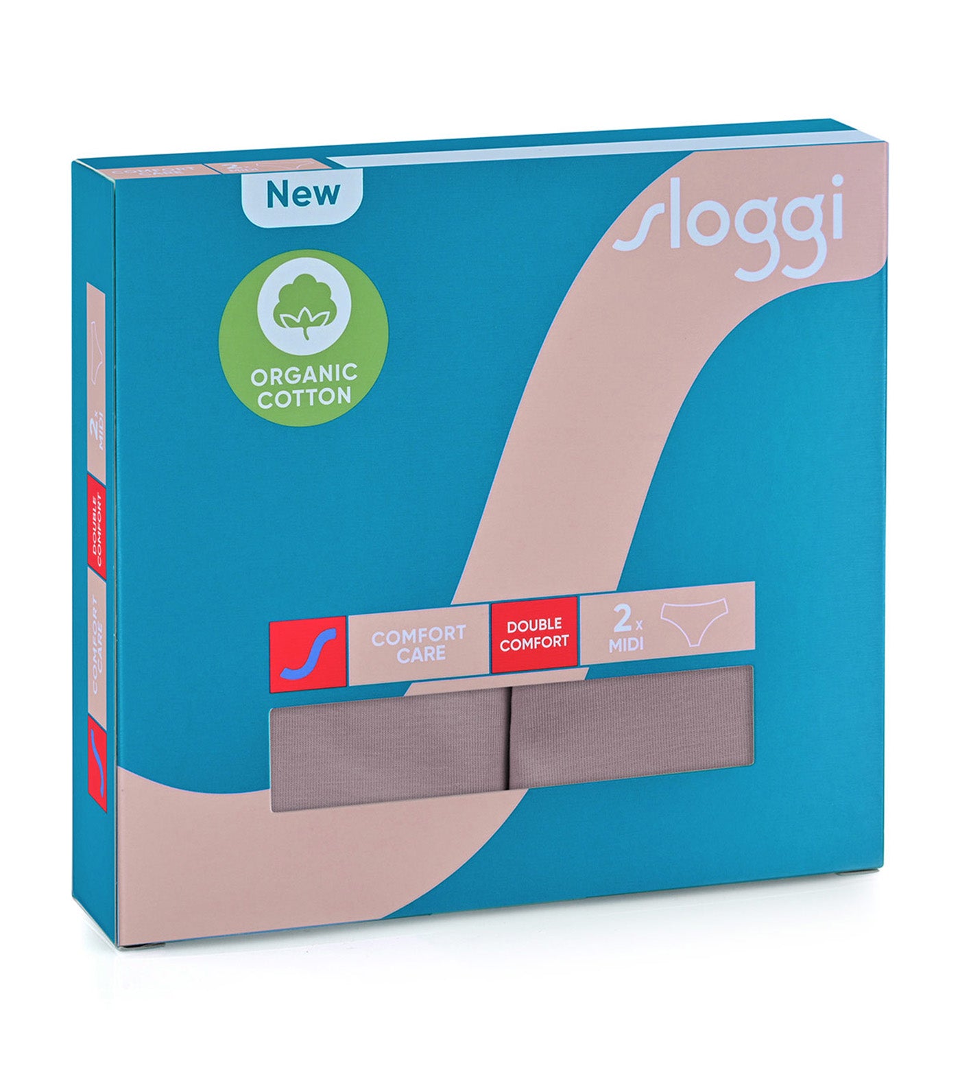 sloggi Comfort Care Midi 2-Pack Panty Cocoa