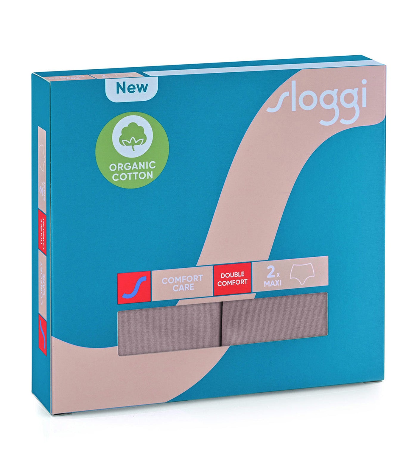 sloggi Comfort Care Maxi 2-Pack Panty Cocoa