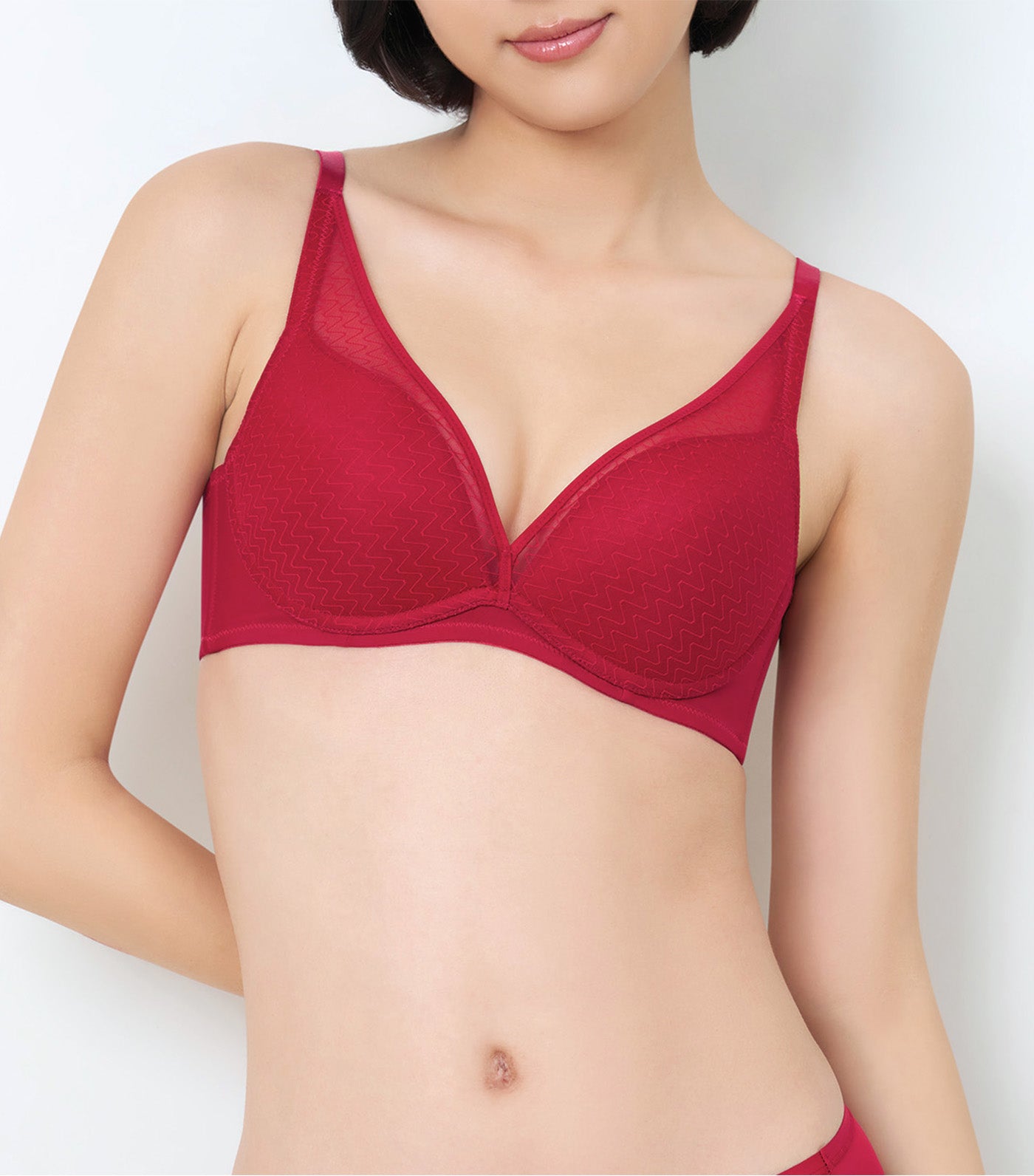 Triumph Simply Everyday Chic Non Wired Push Up Deep V Bra Red