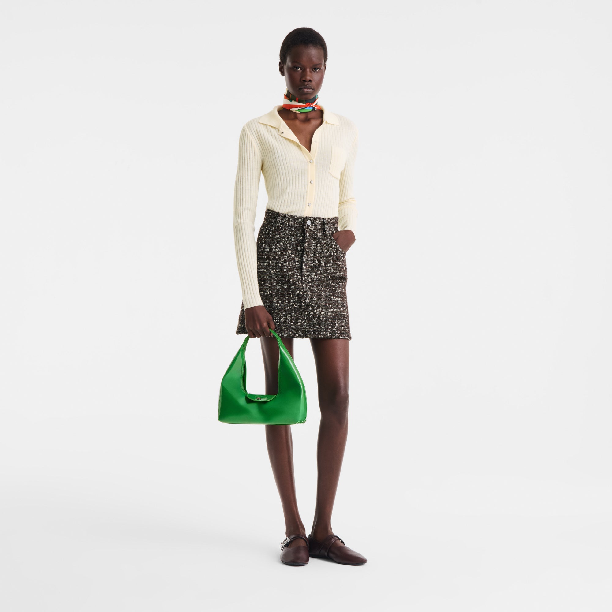 Le Pliage Xtra Glossy Shoulder Bag M Matcha