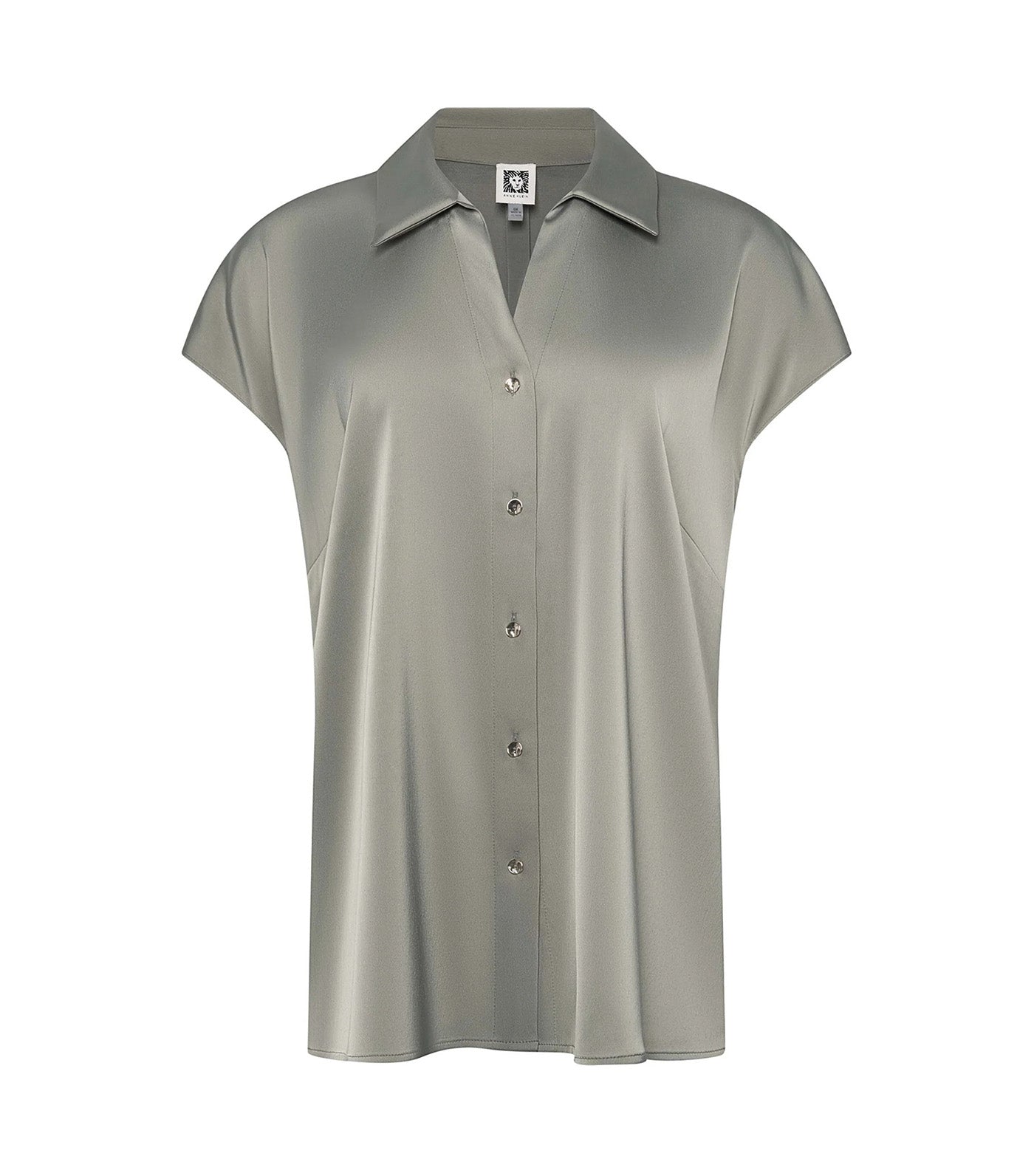 Button Front Drop Shoulder Shirt Eucalyptus