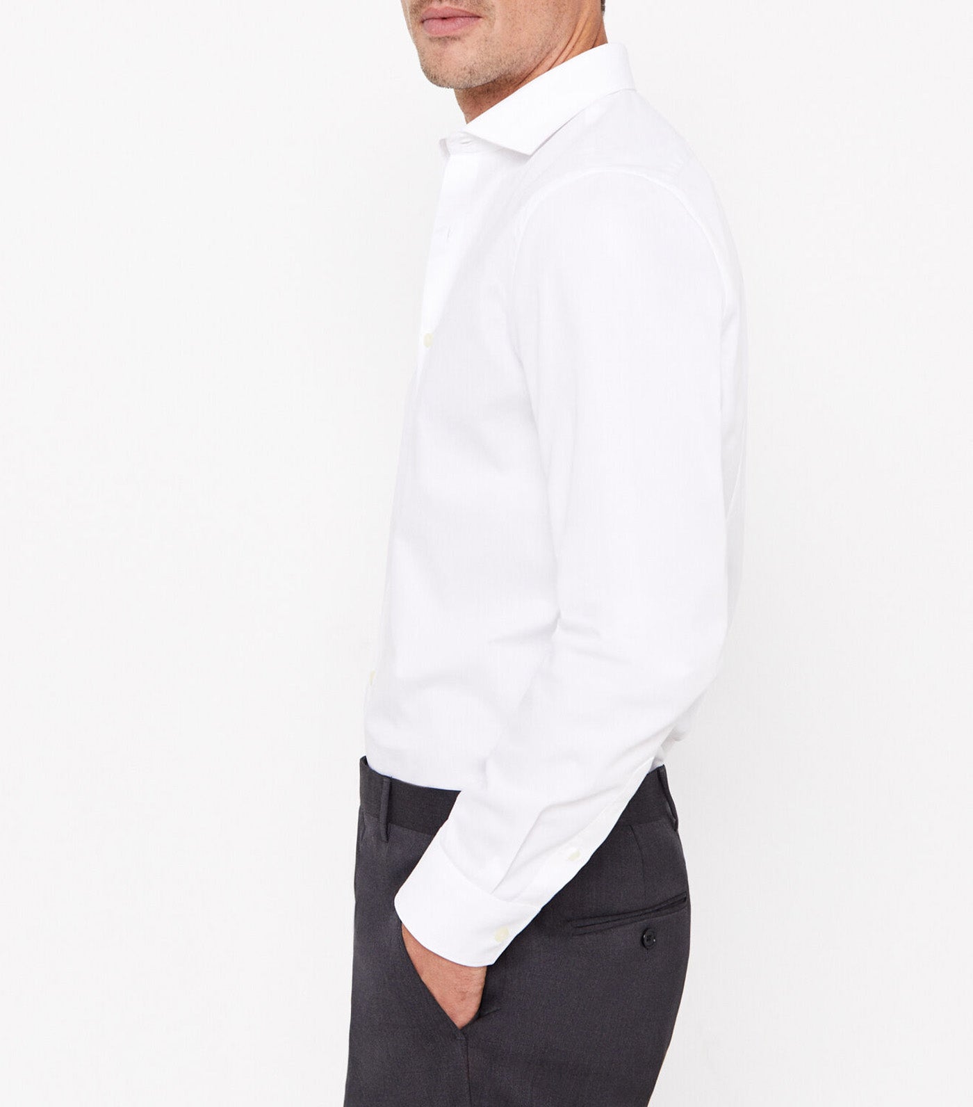 Easy Iron Slim Fit Ottoman Dress Shirt White