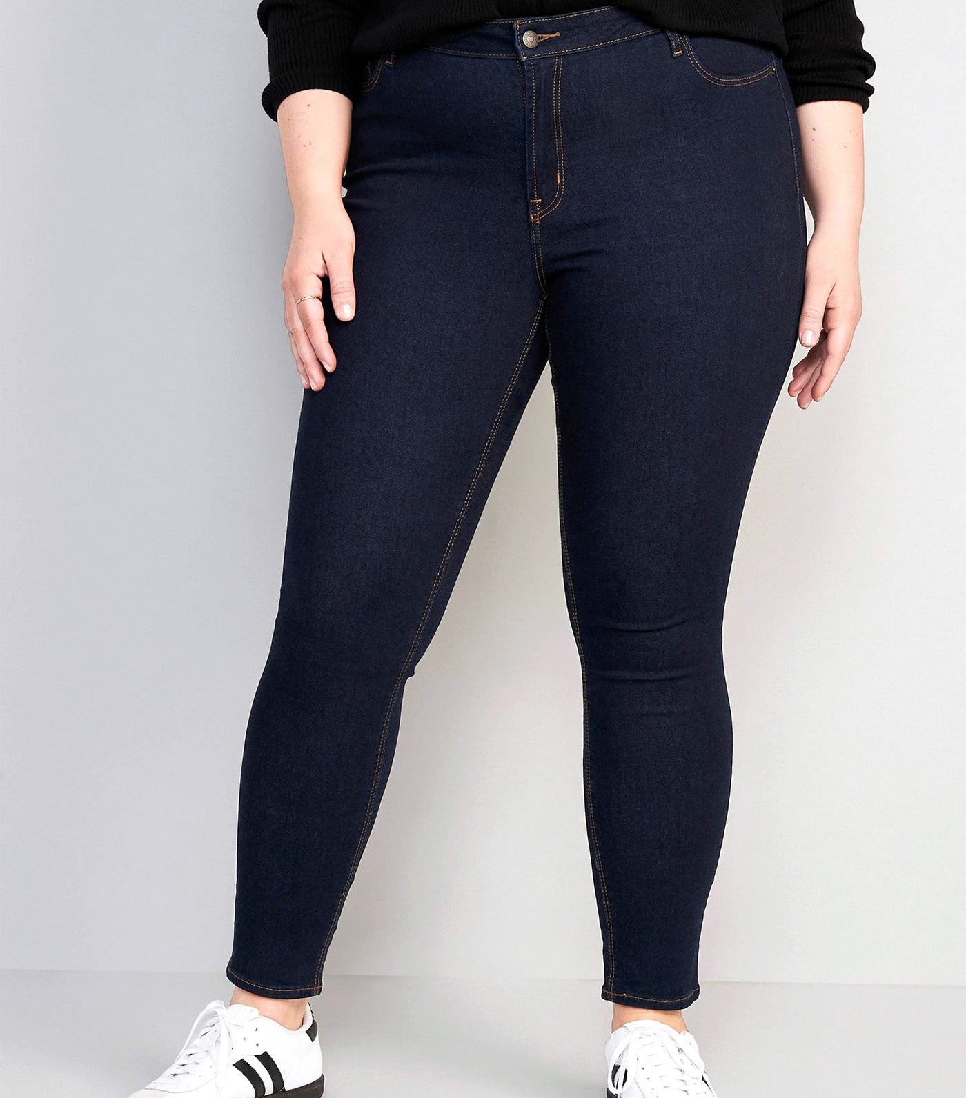 Mid-Rise Rockstar Super-Skinny Jeans for Women Rinse