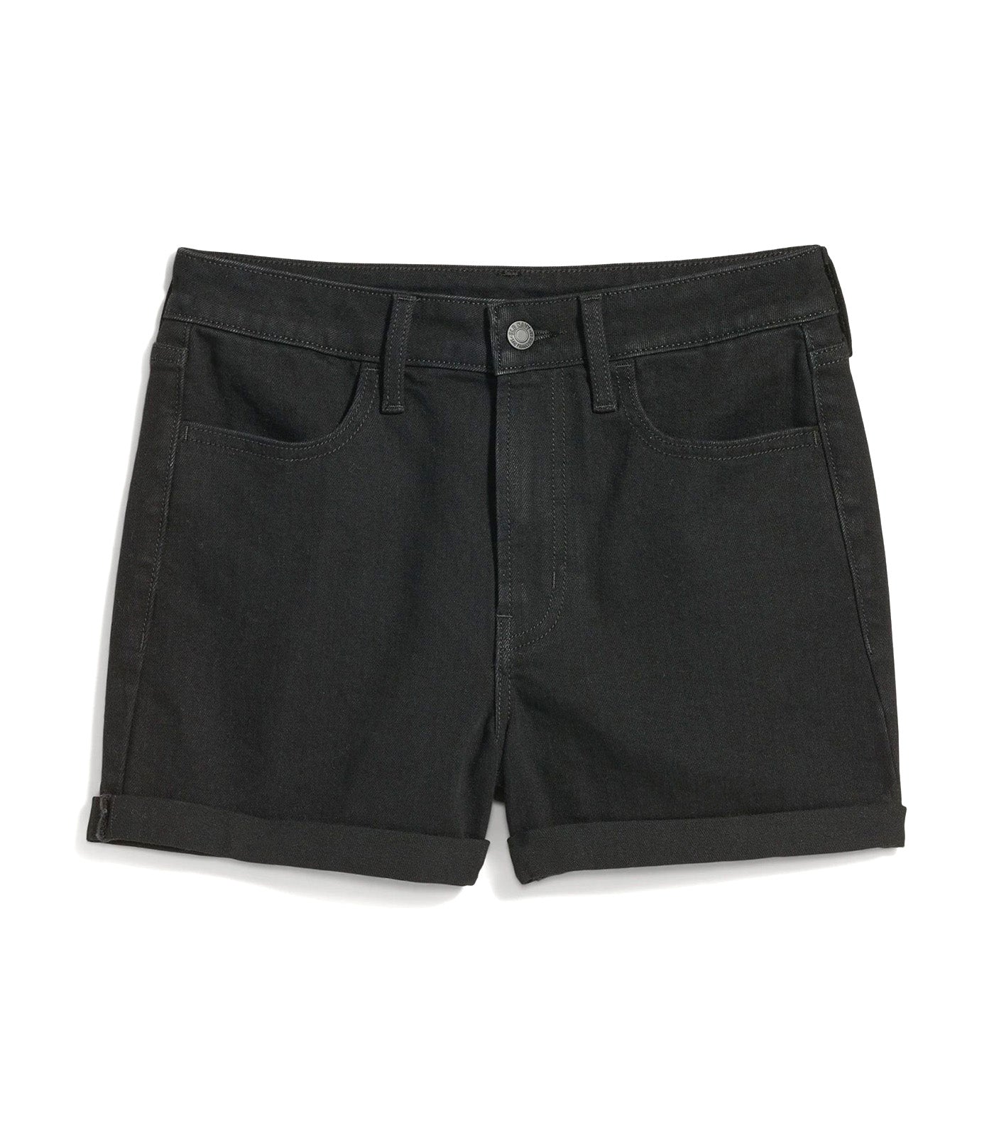 High-Waisted Wow Black-Wash Jean Shorts for Women Black Jack