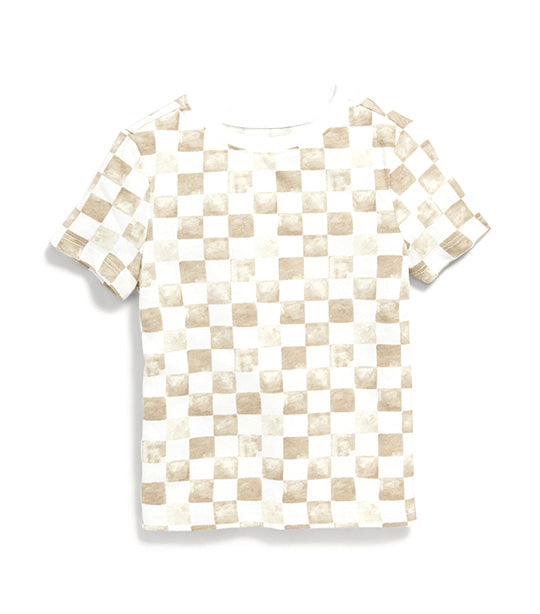 Unisex Printed Short-Sleeve T-Shirt for Toddler Khaki Check