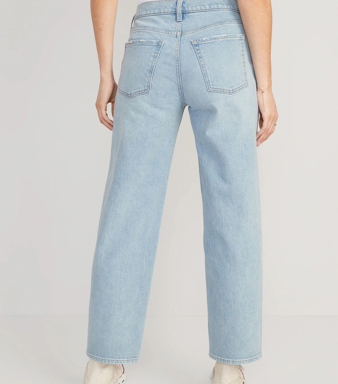 Mid-Rise Boyfriend Jeans for Women Vintage Worn