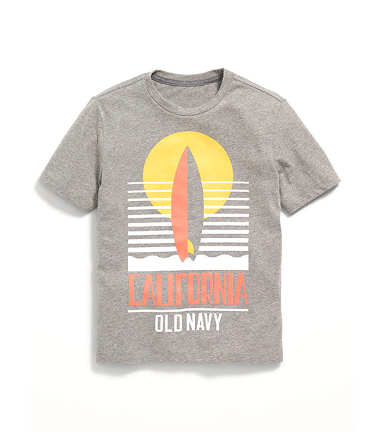 Short-Sleeve Logo-Graphic T-Shirt for Boys Heather Grey